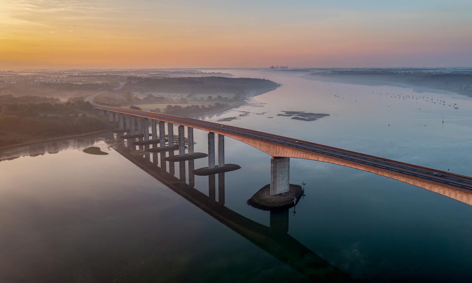 Misty Sunrise at the Orwell Bridge