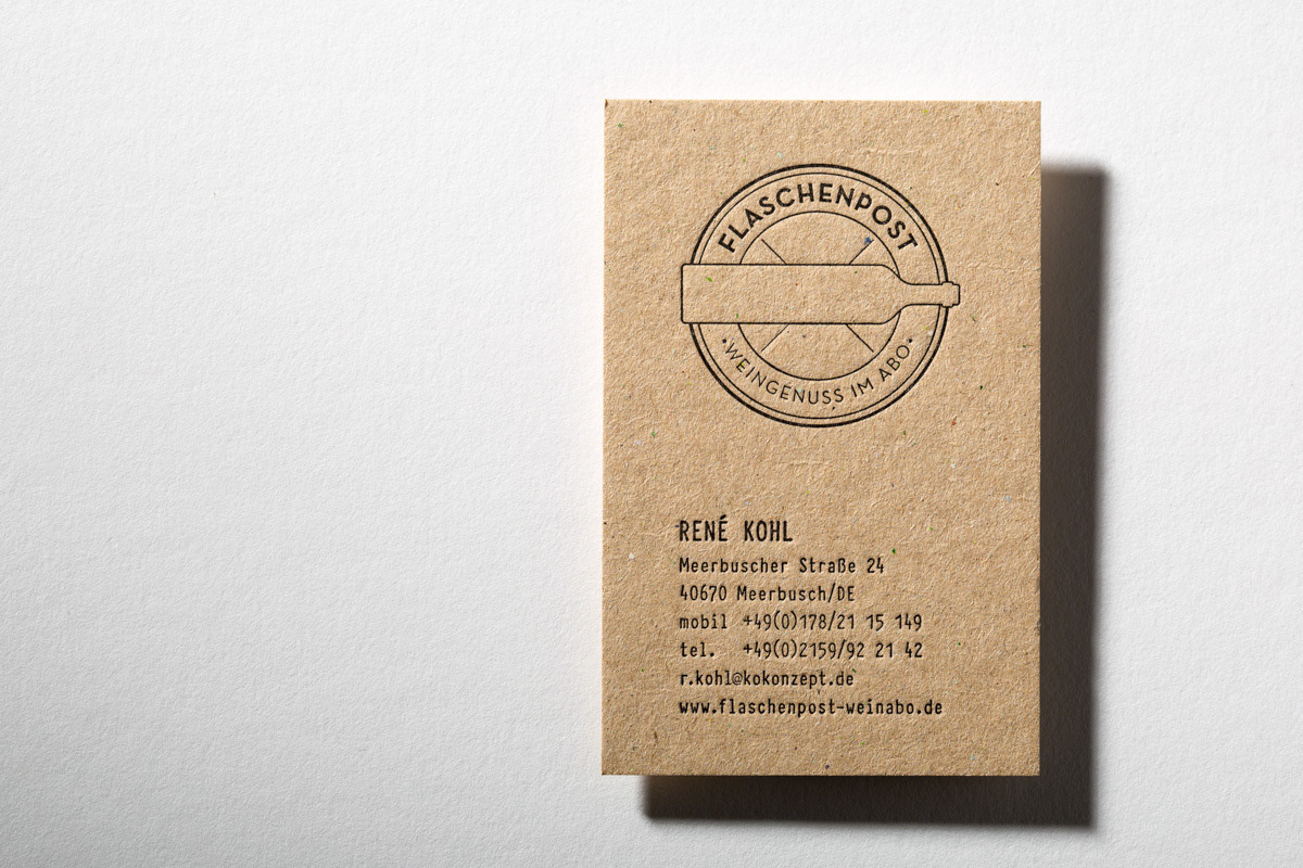 Produktfotografie letterpress Visitenkarte