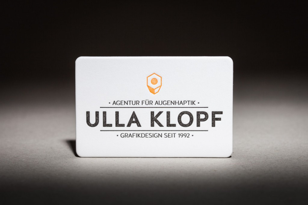 Produktfotografie letterpress Visitenkarte
