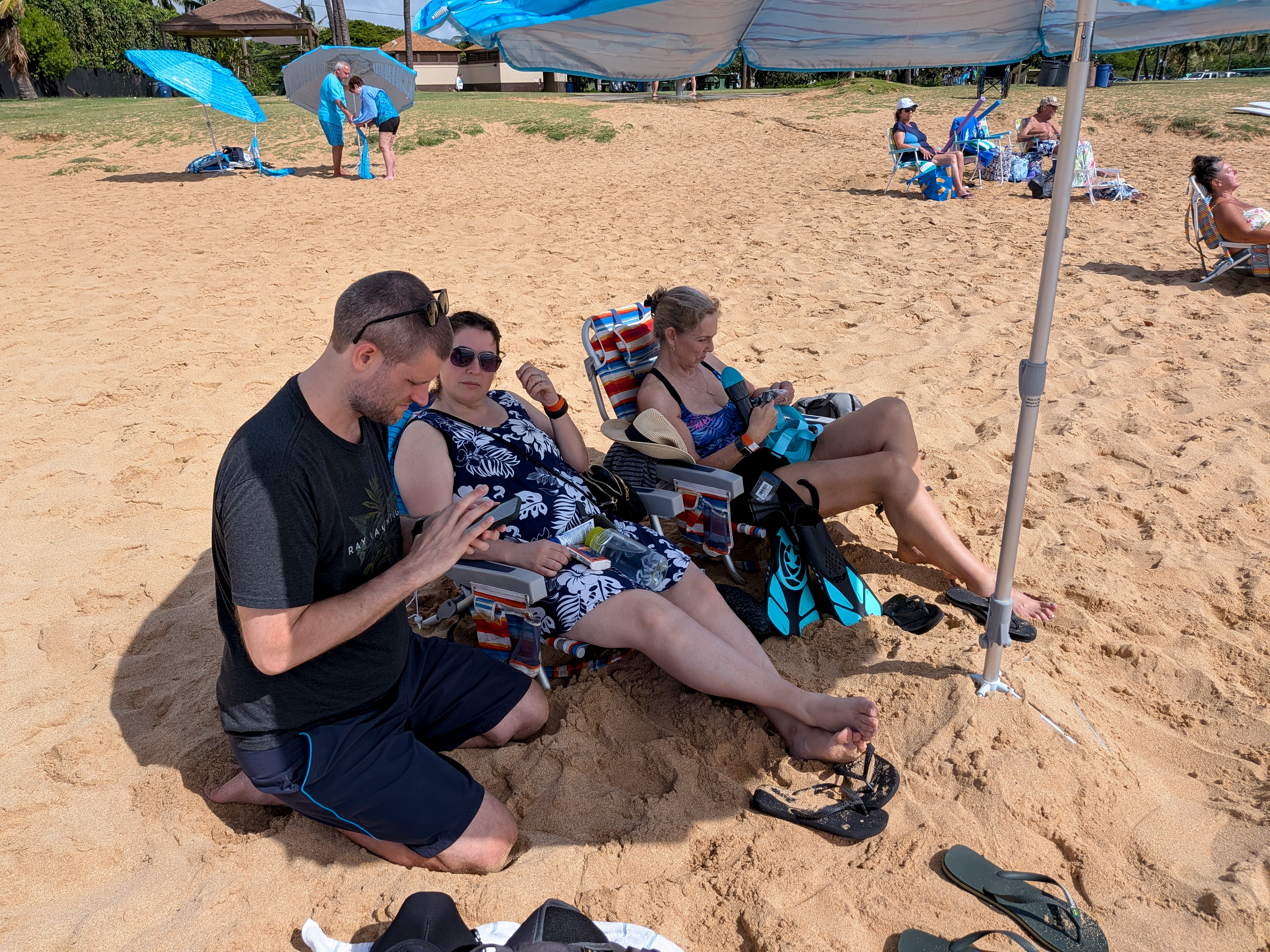 Getting ready to snorkel