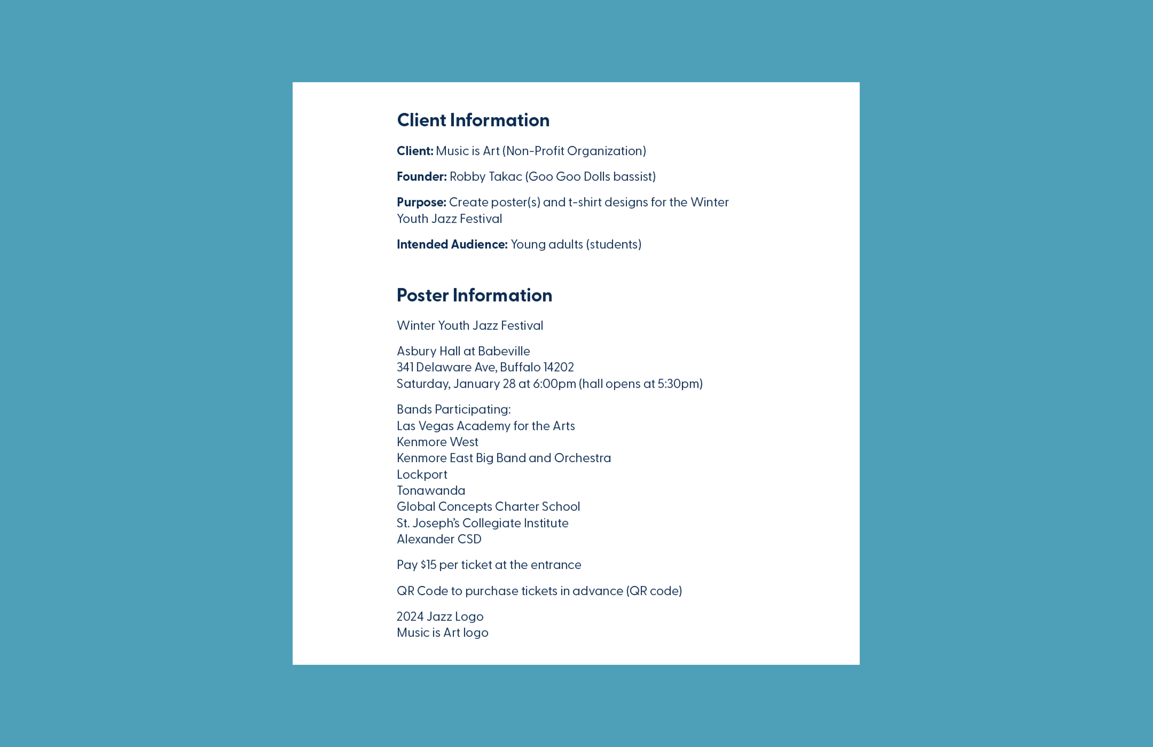 Client & Poster Provided Information