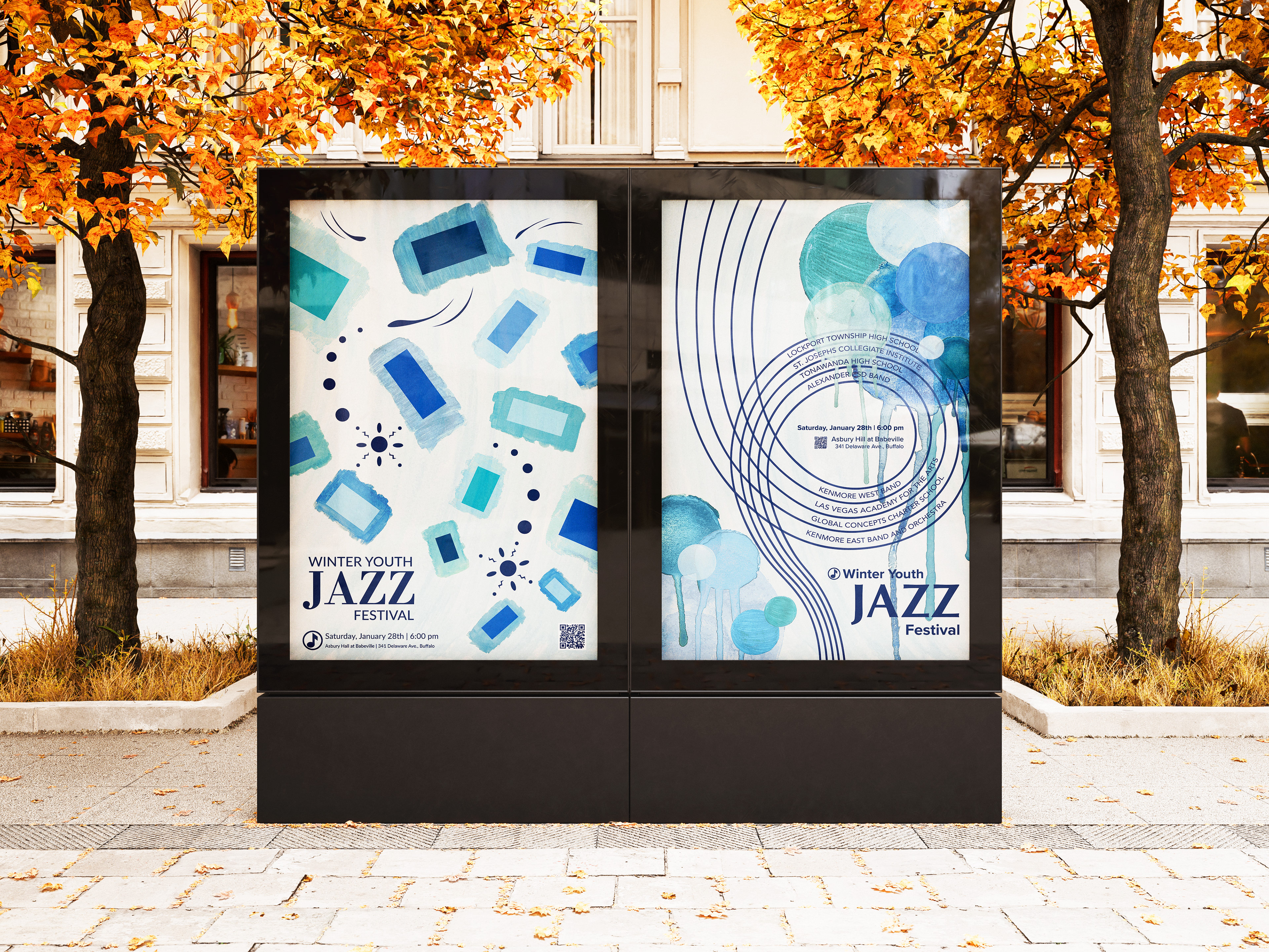 Watercolor Jazz Posters Set (Mockup)