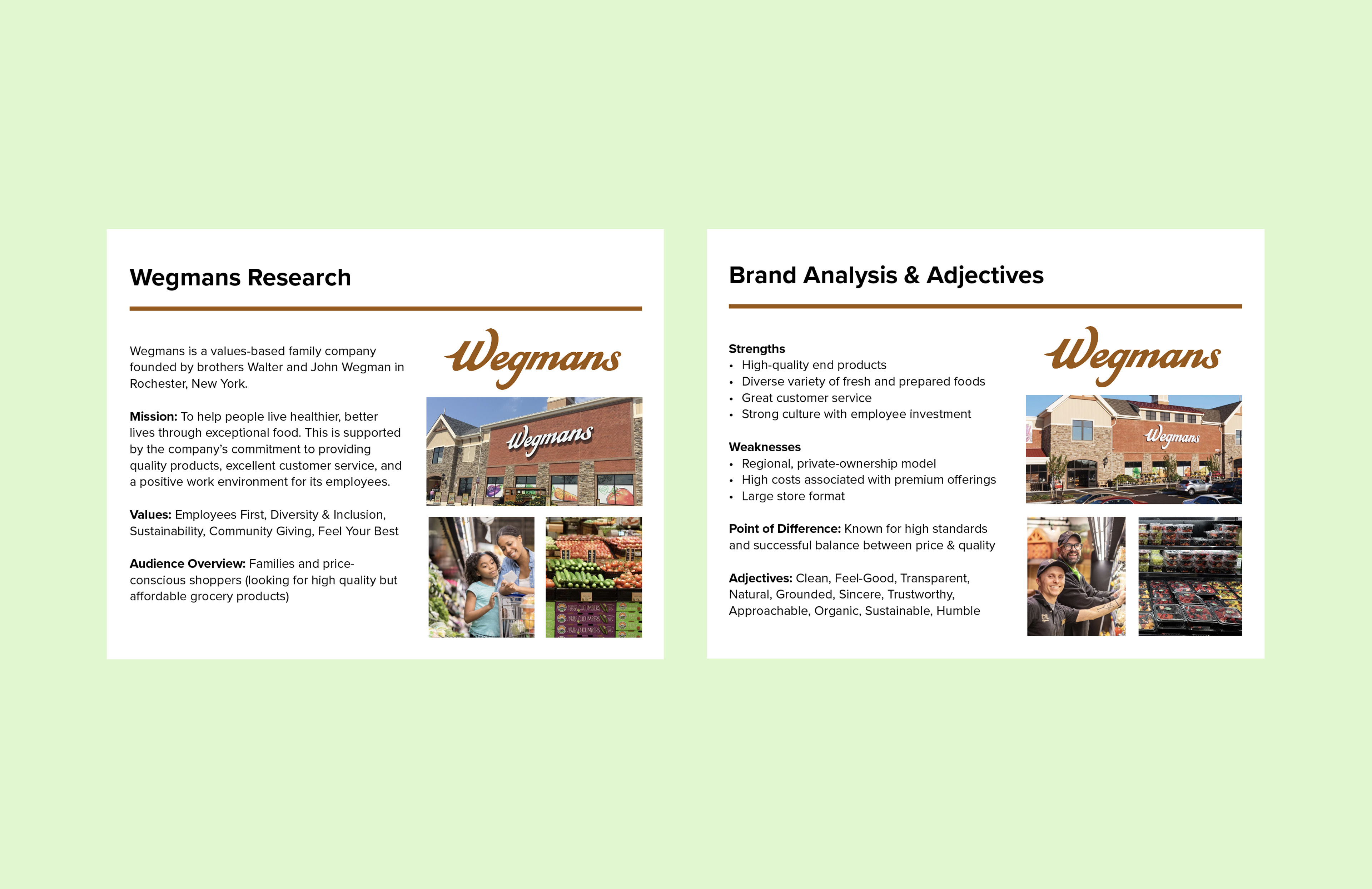 Wegmans Research & Analysis