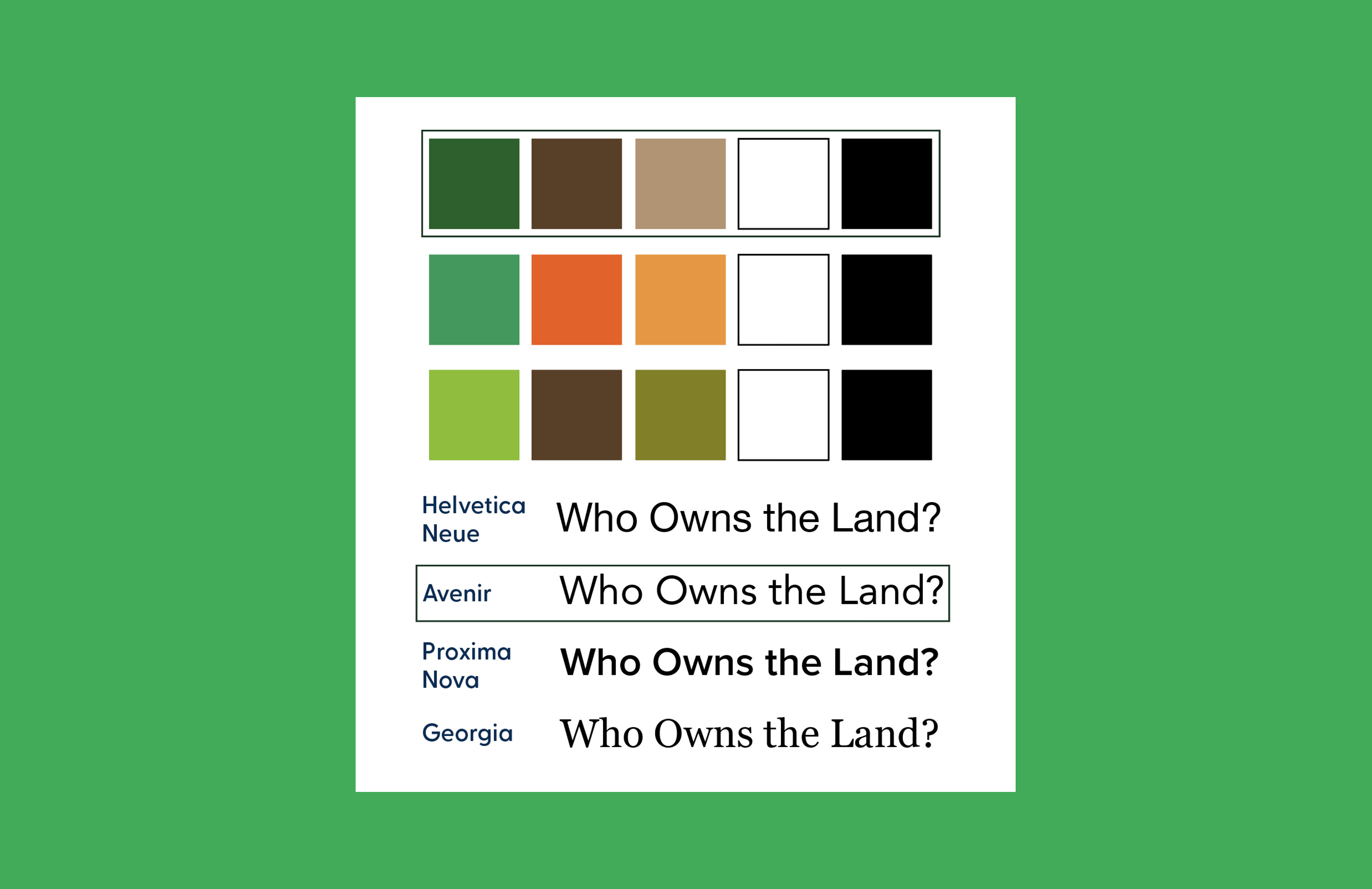 Type & Color Choices