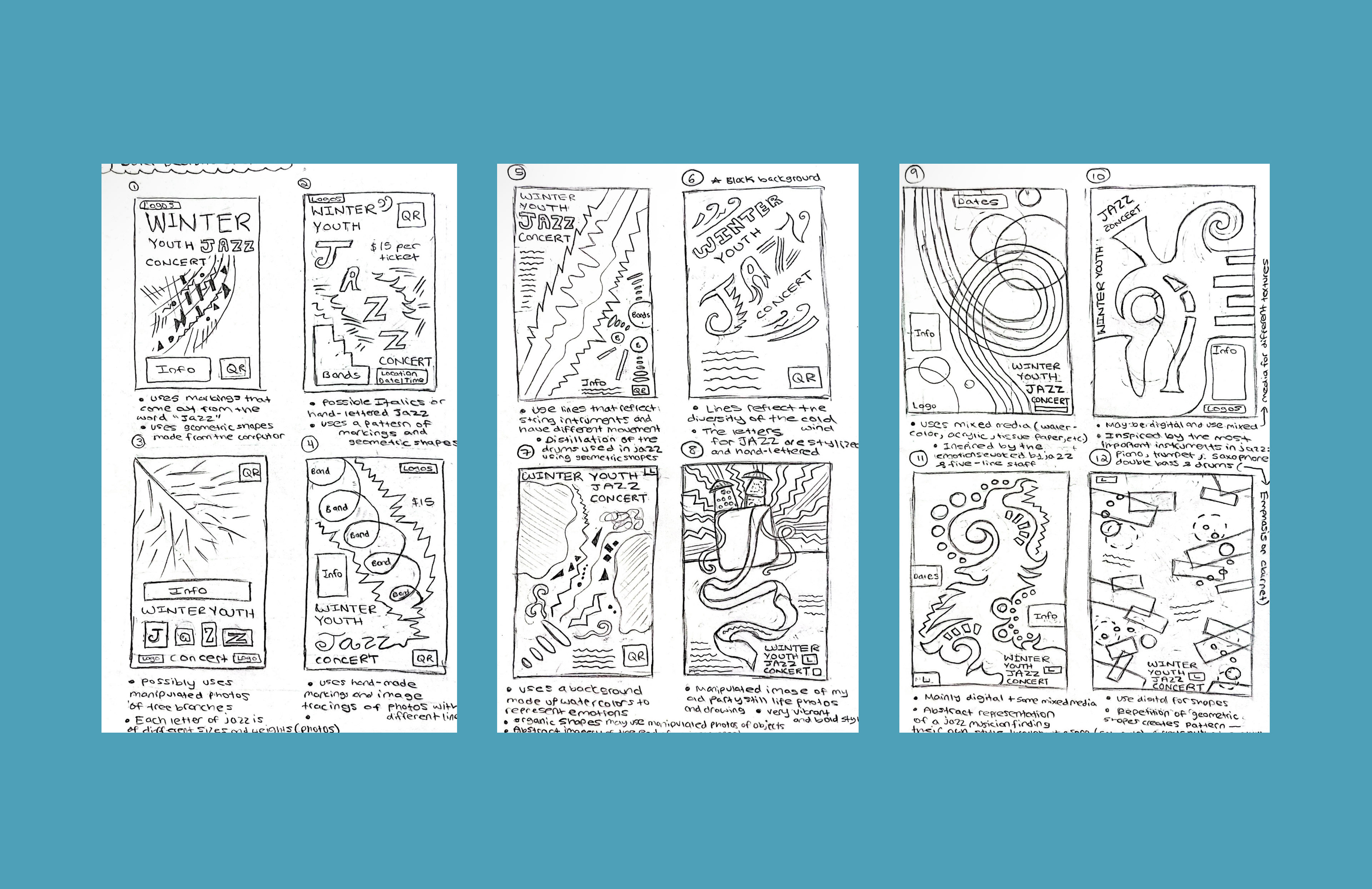 Initial Poster Sketches (Round 1)