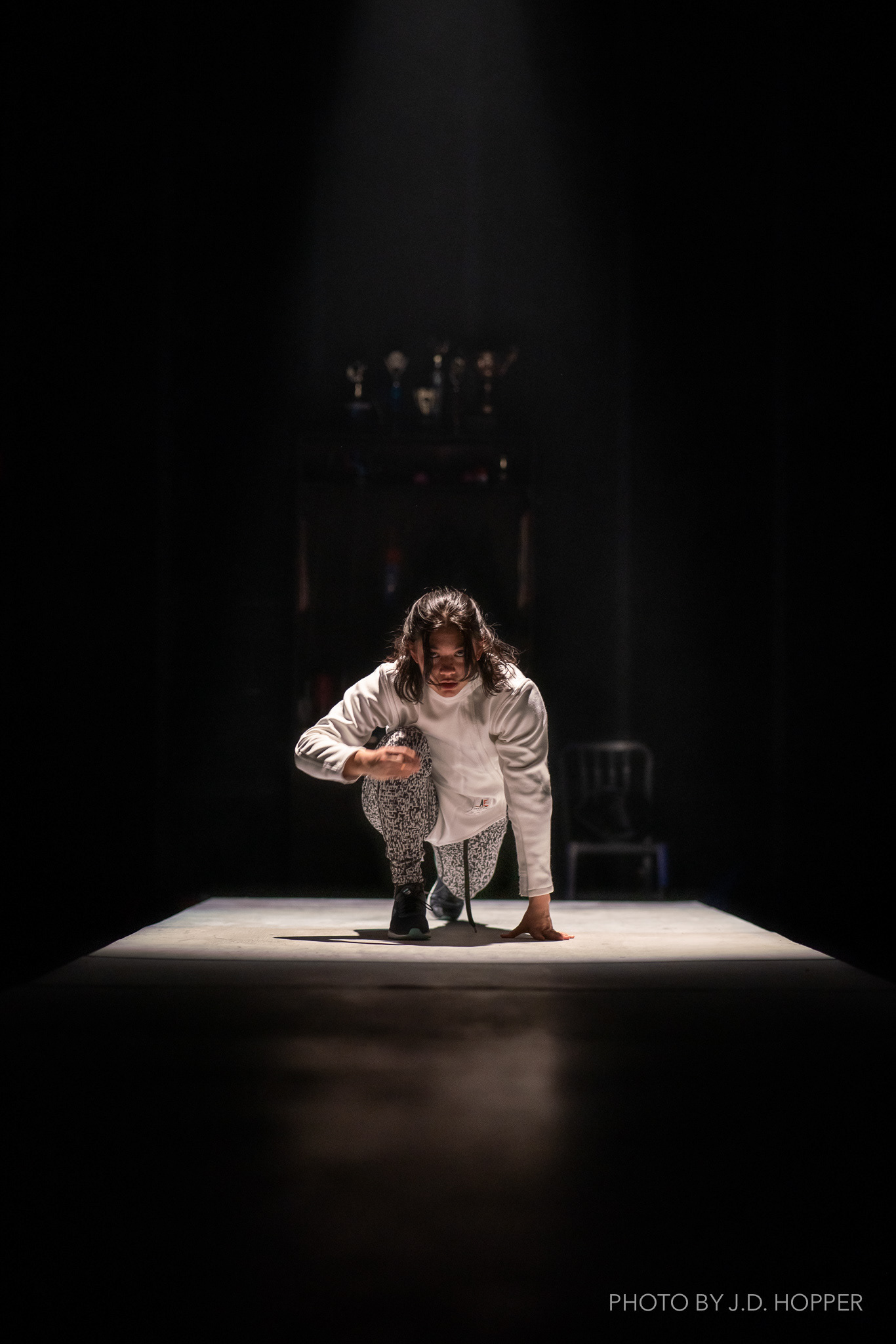 Julianna Austin in CMU Drama's production of 'Athena.' (Photo by JDH)