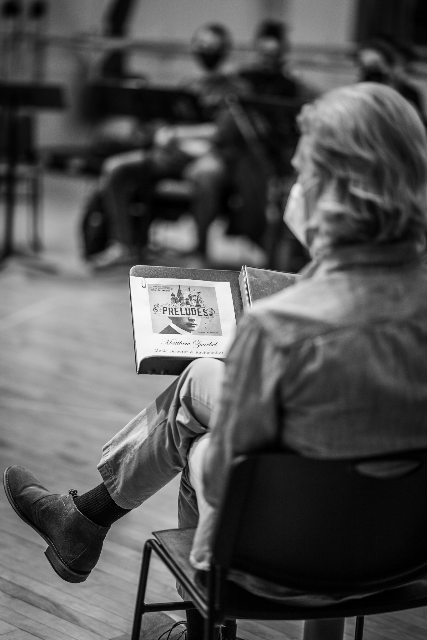 Musical Director Matthew Zwiebel on the first day of rehearsal for 'Preludes' at CMU Drama. (Photo by JDH)