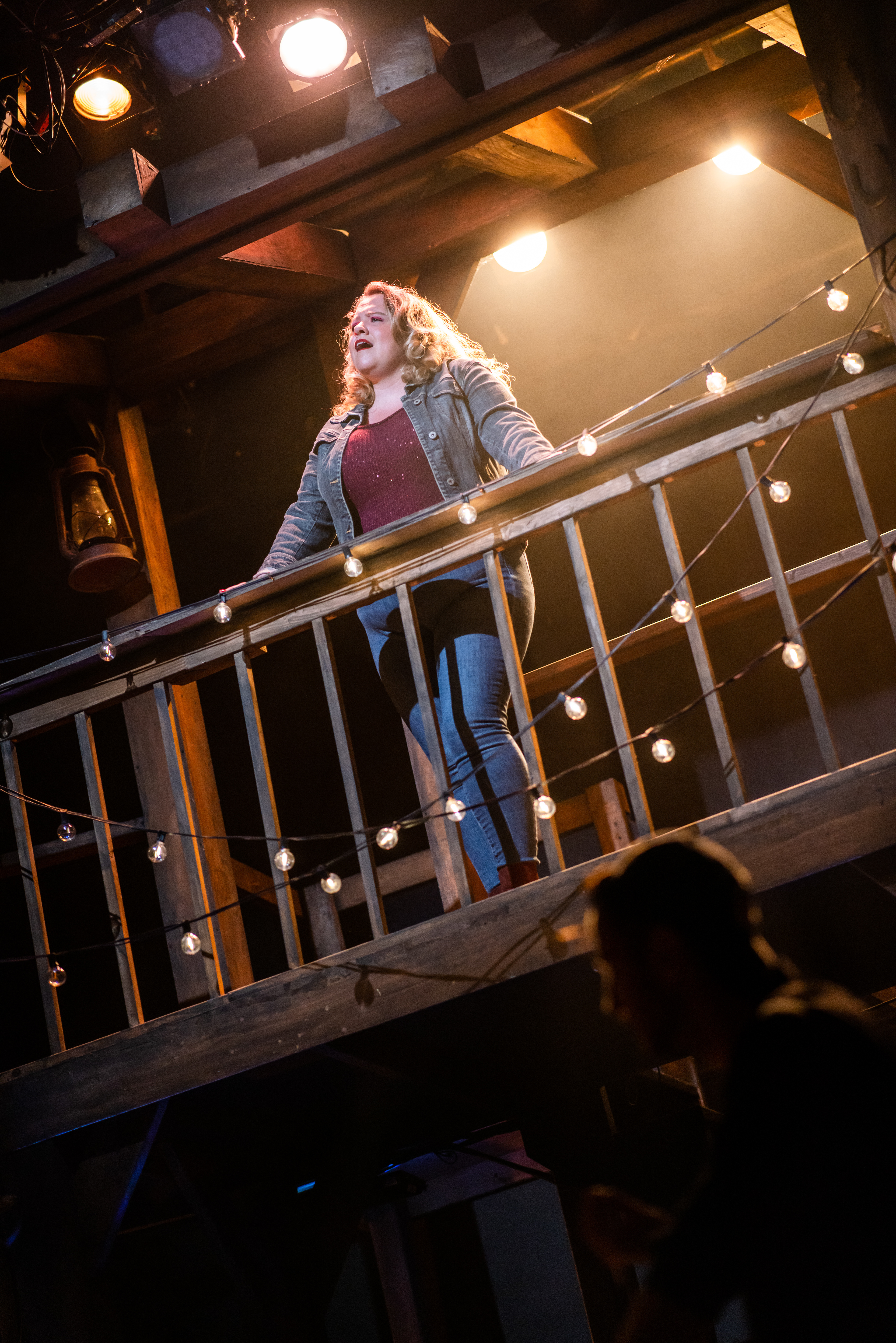 Courtney Nolan Smith in 'Heartbeat of America' at Bristol Valley Theater. (Photo & LD by JDH)