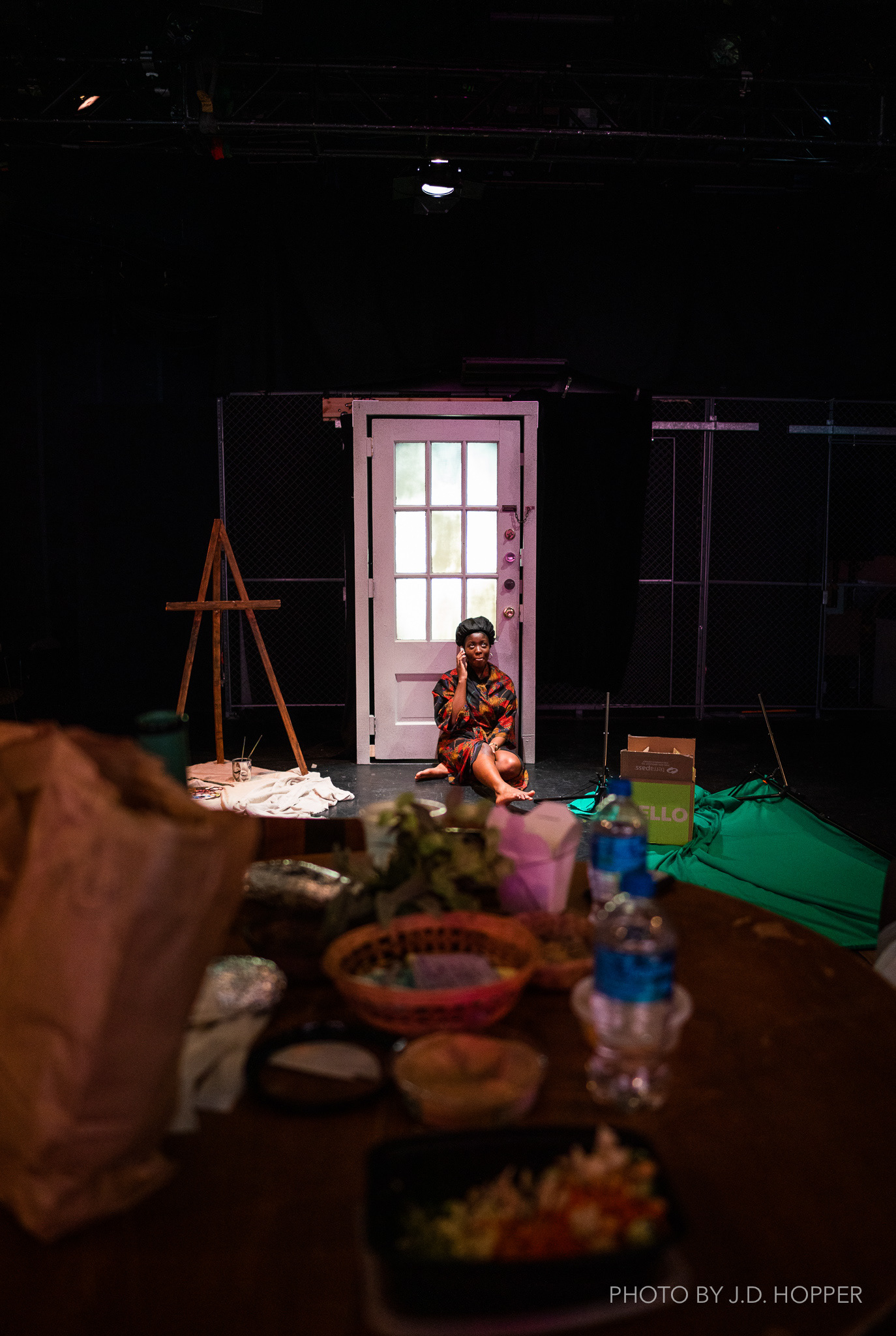 Biola Obatolu as Gina in 'A Hit Dog Will Holler' at CMU Drama. (Photo by JDH)
