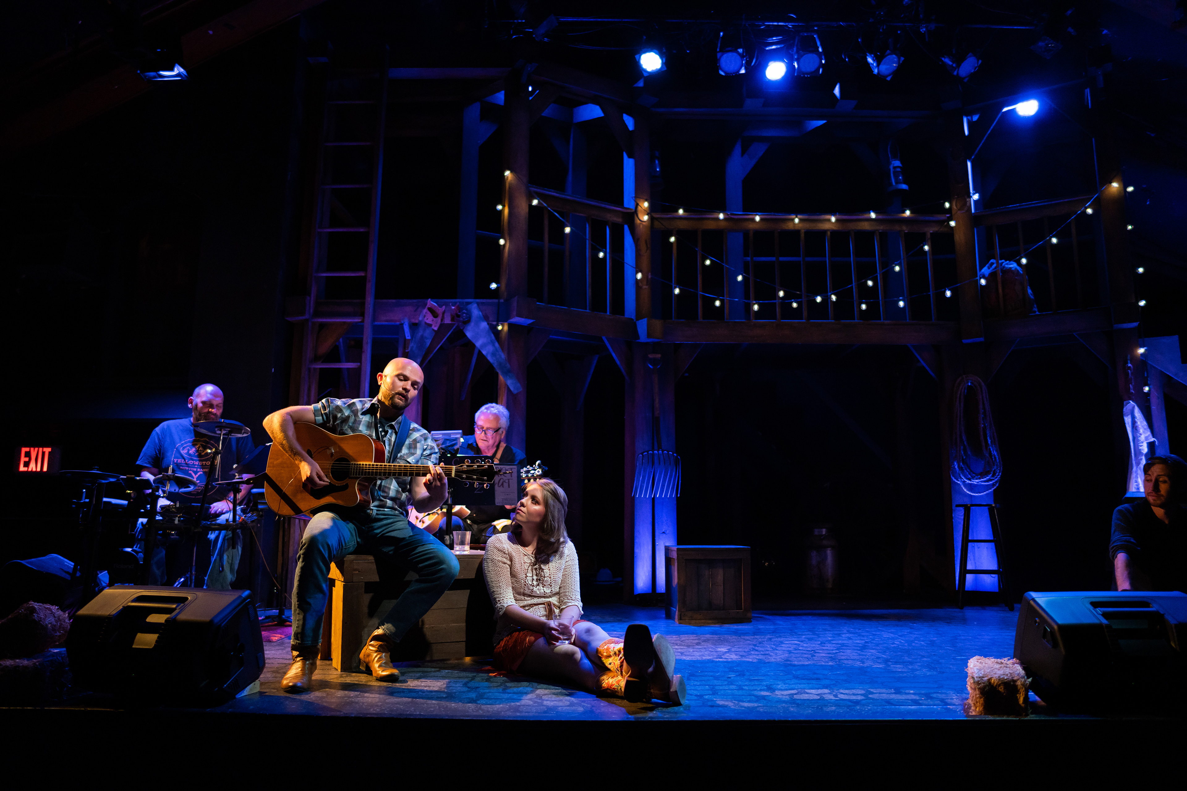 Martin Flowers and Hannah Jane in 'Heartbeat of America' at Bristol Valley Theater. (Photo & LD by JDH)