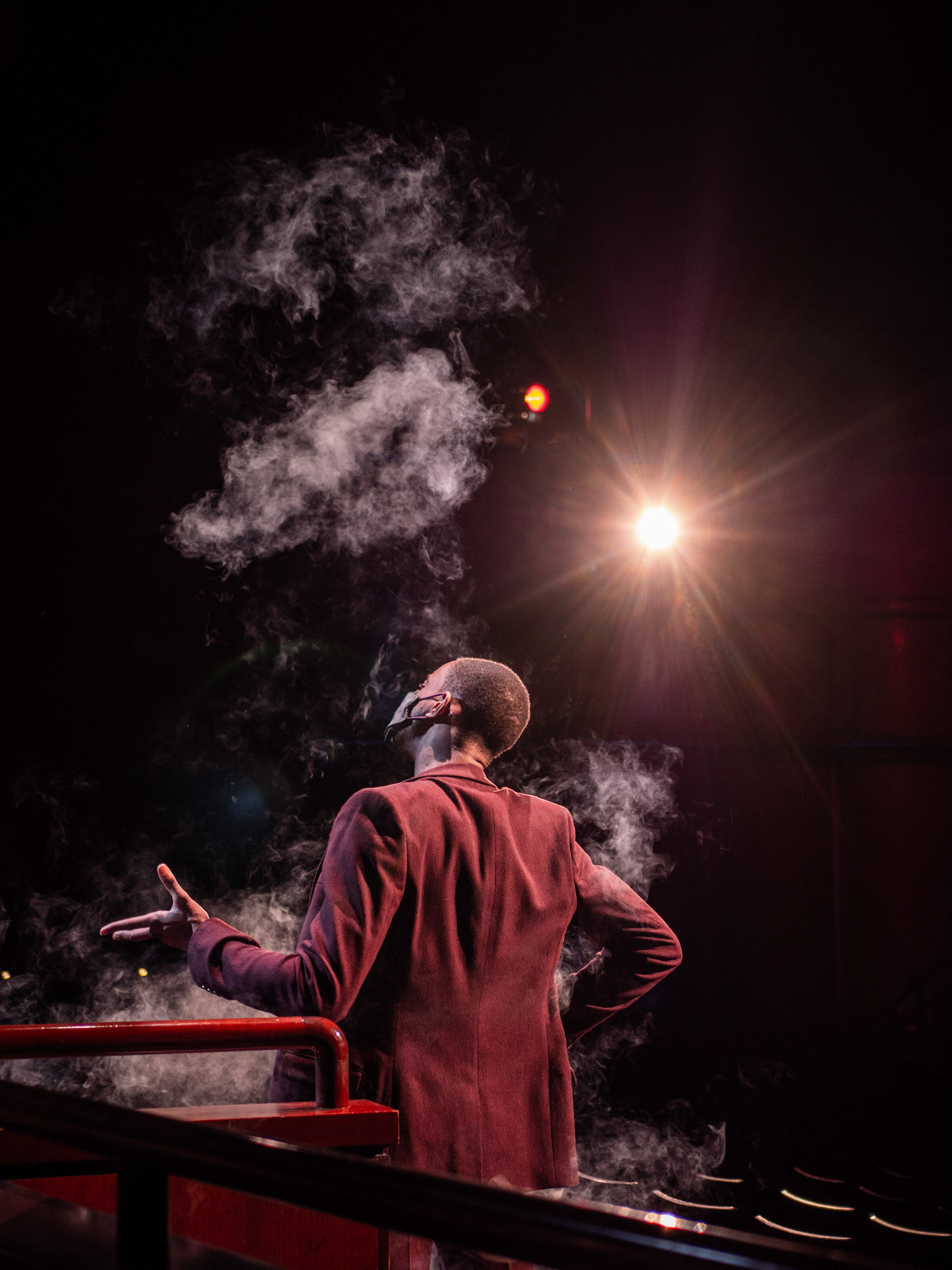 Darius Fraser in CMU Drama's virtual production of 'Everybody.' (Photo by JDH)