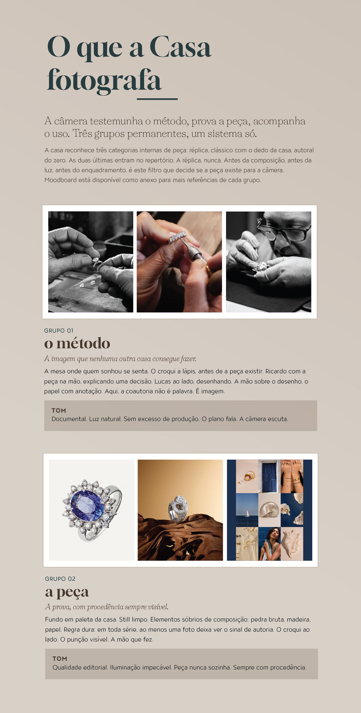 Photography art direction, the method and piece groups, with documentary bench photos.
