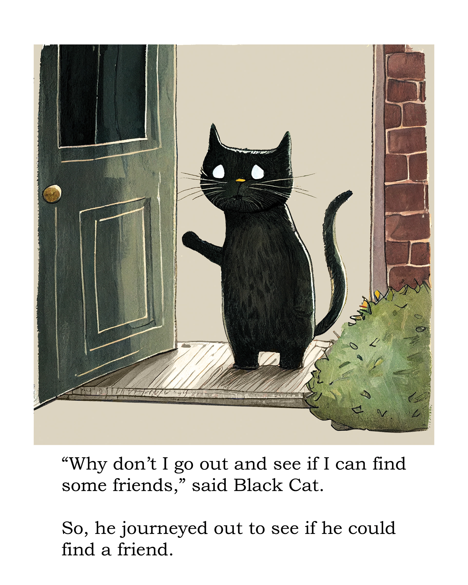 Writing and Illustration for Black Cat Picture Book