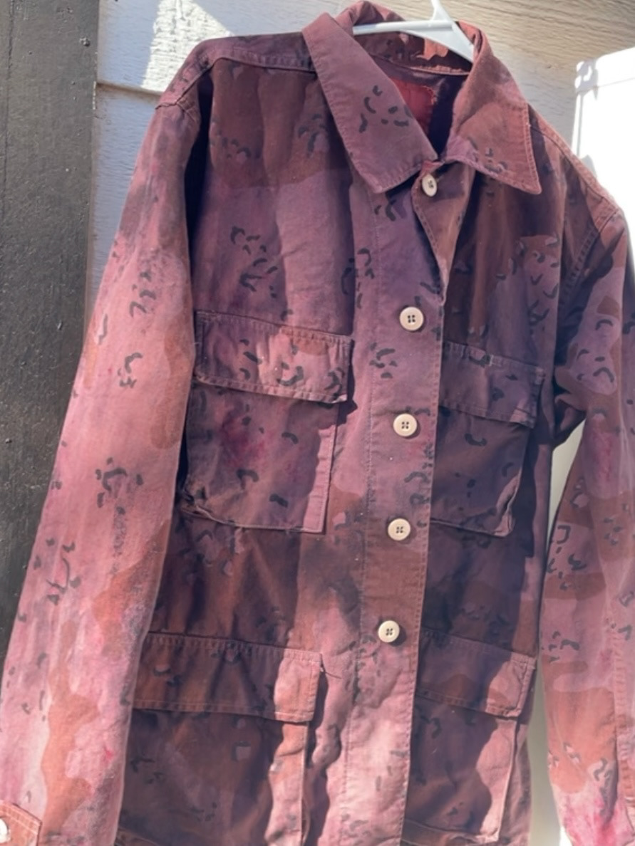 I took this nato desert camo to the red rocks! Or maybe like a maroon jungle tiger. Over-dyed with 3/4 different dye baths, I really dig it.
