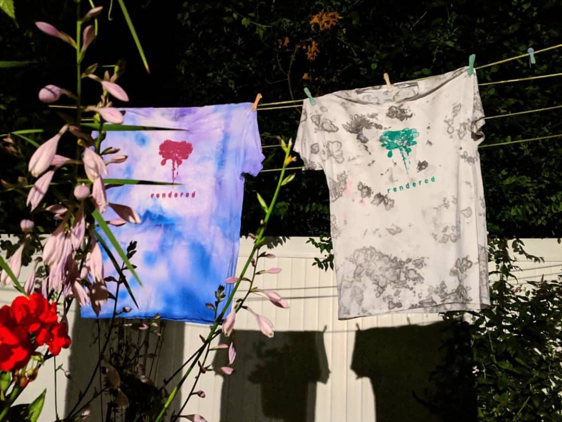 Test dyes and prints drying.