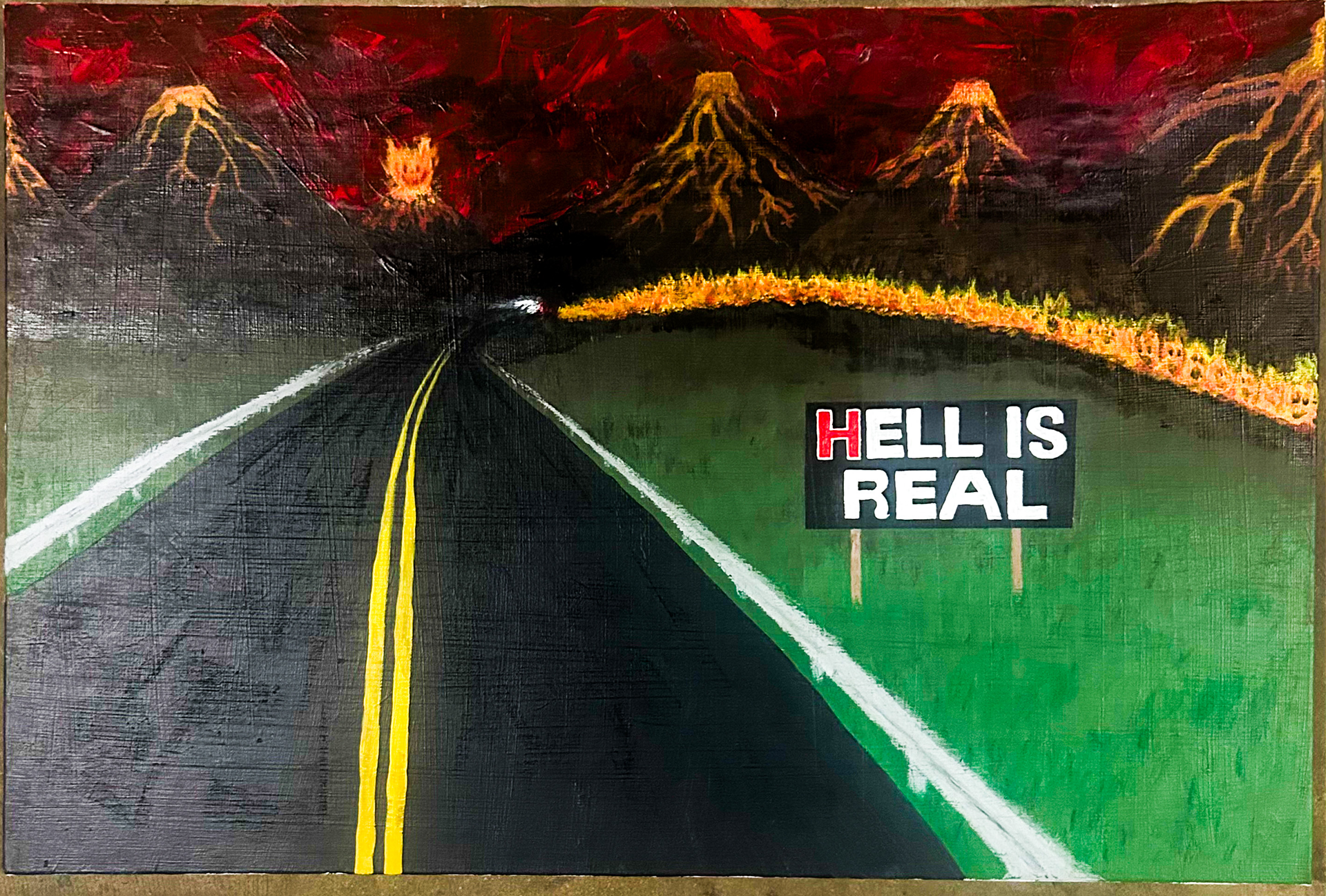"Ohio" 24" x 36" acrylic and oil pastel