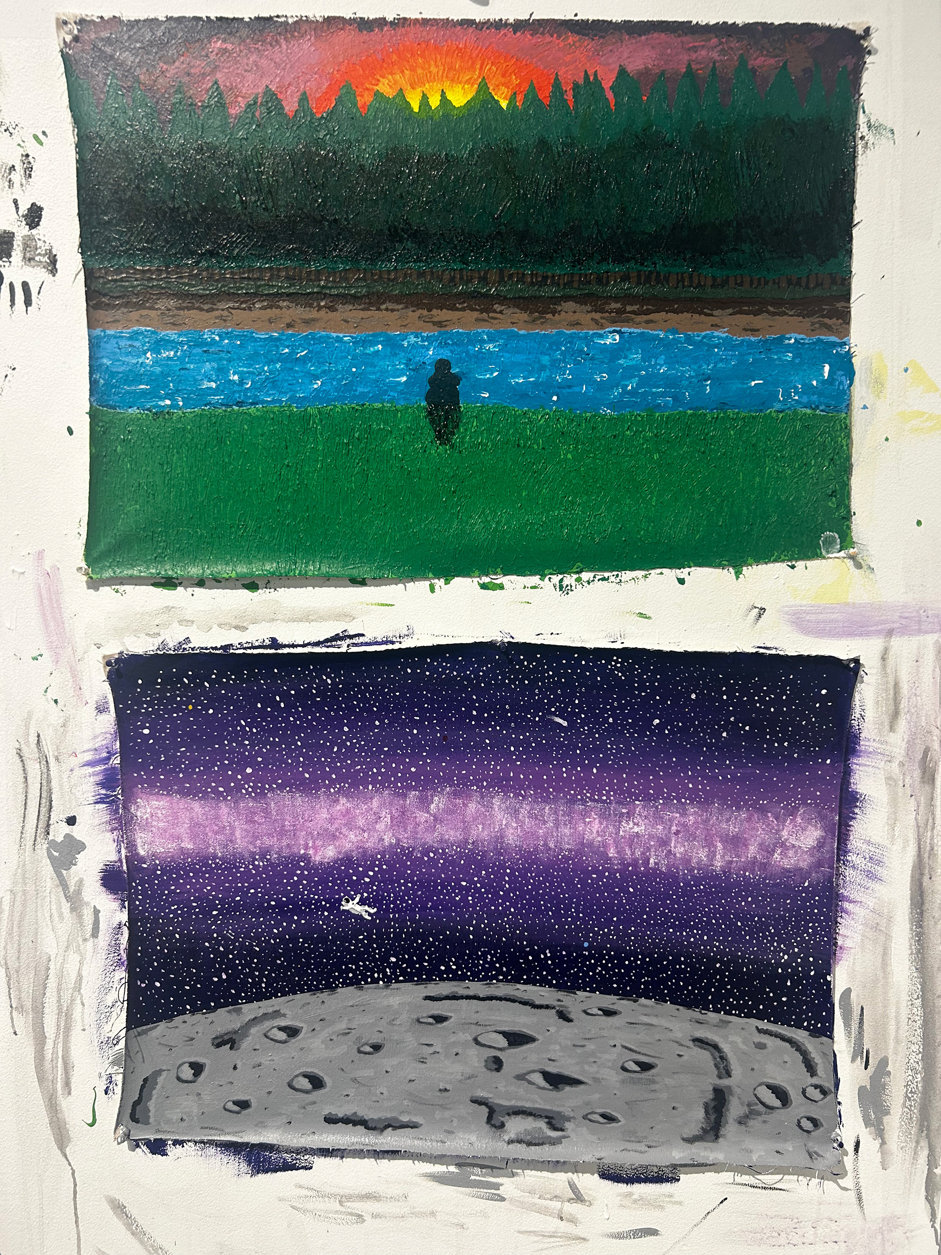 "Sunset" [sold] and "Into the void"