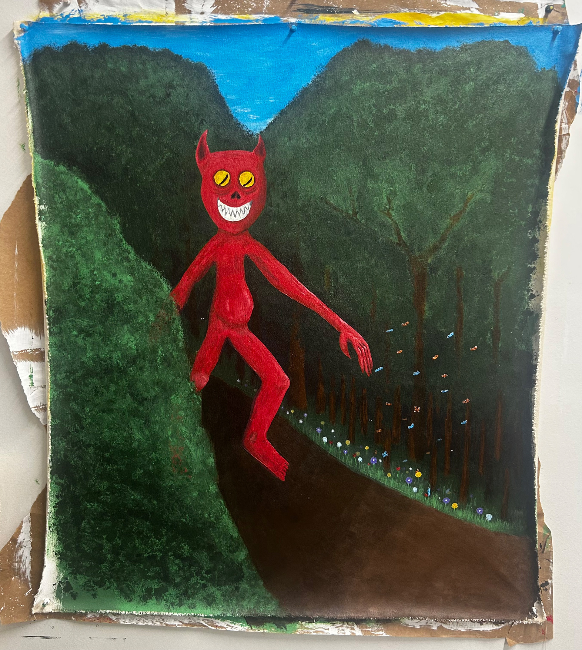 "Peaceful Demon" 37" x 32" acrylic