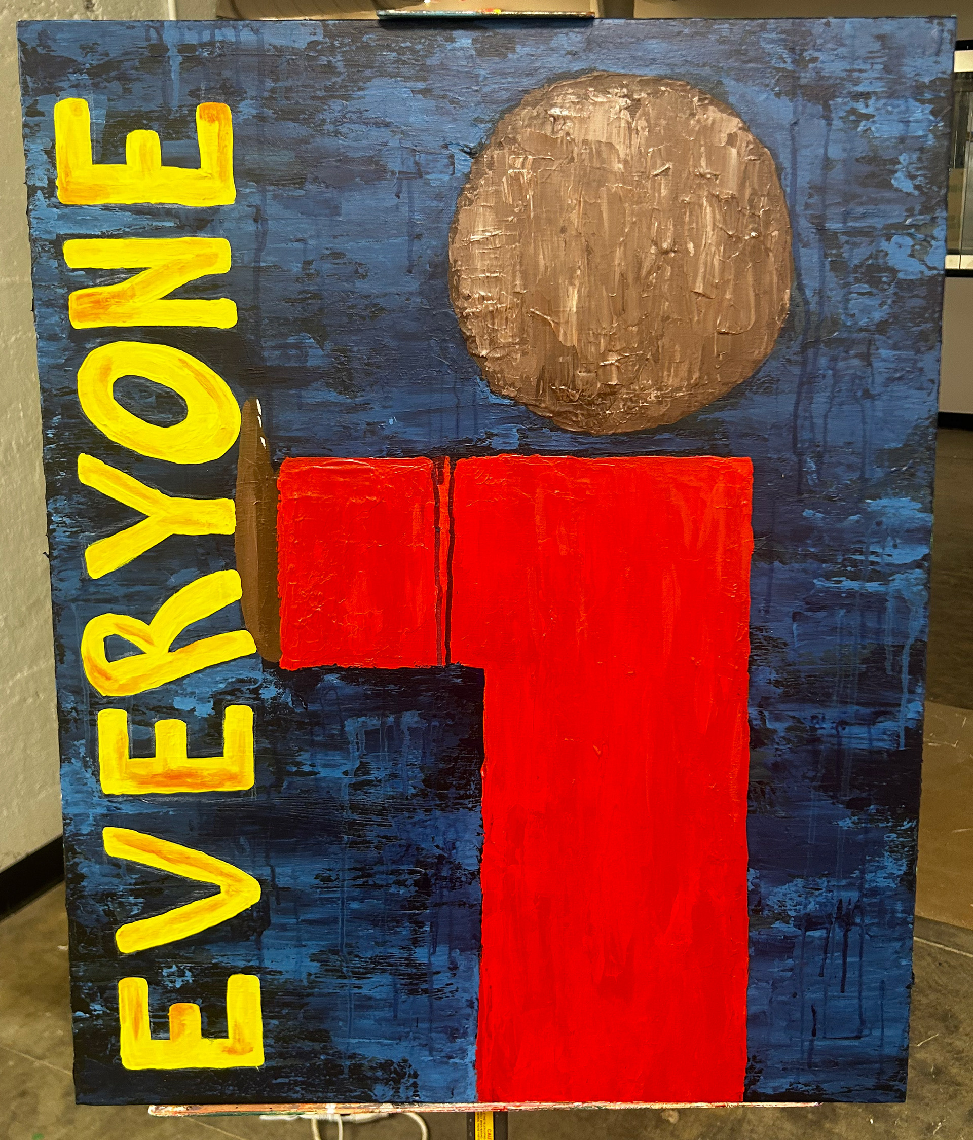 "i push EVERYONE away" 30" x 24" acrylic 