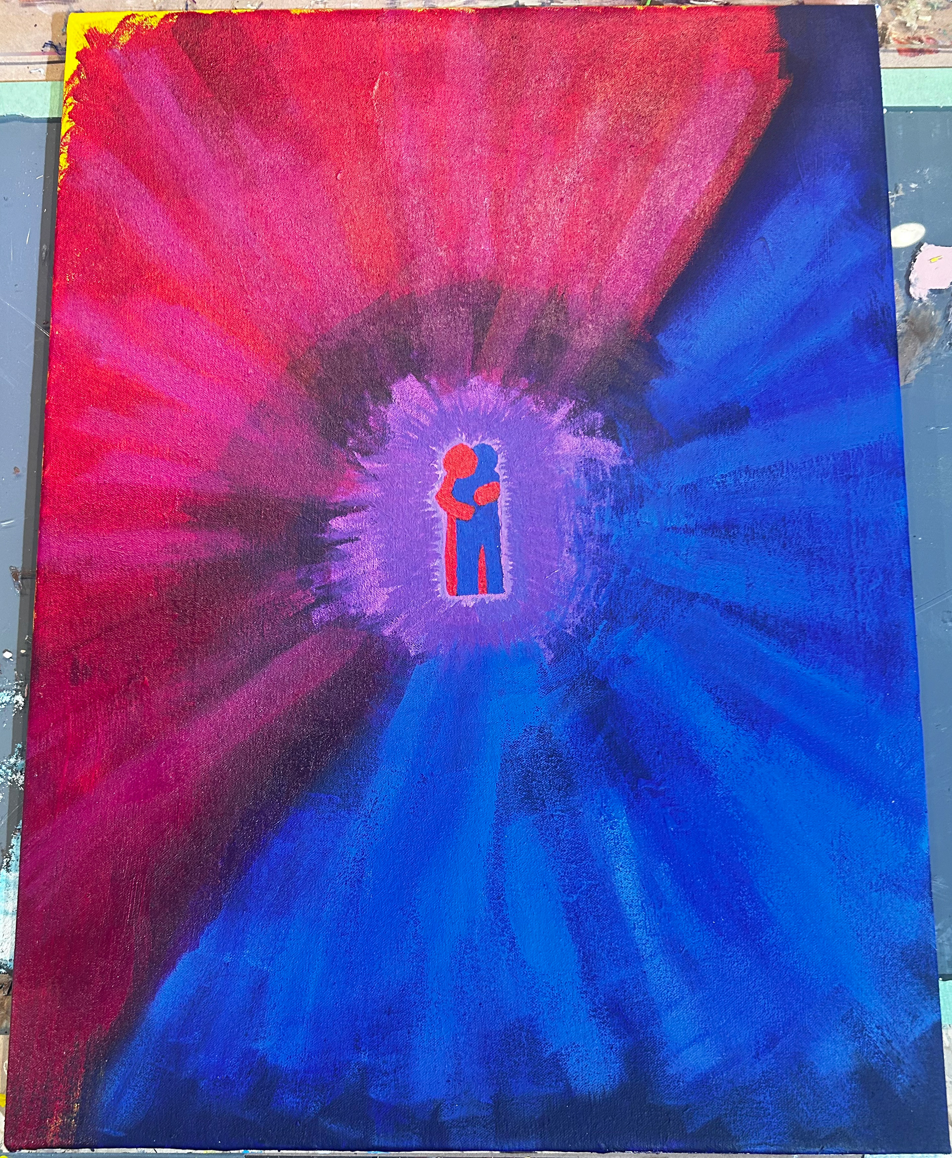 "Just a hug" [sold] 24" x 18" acrylic