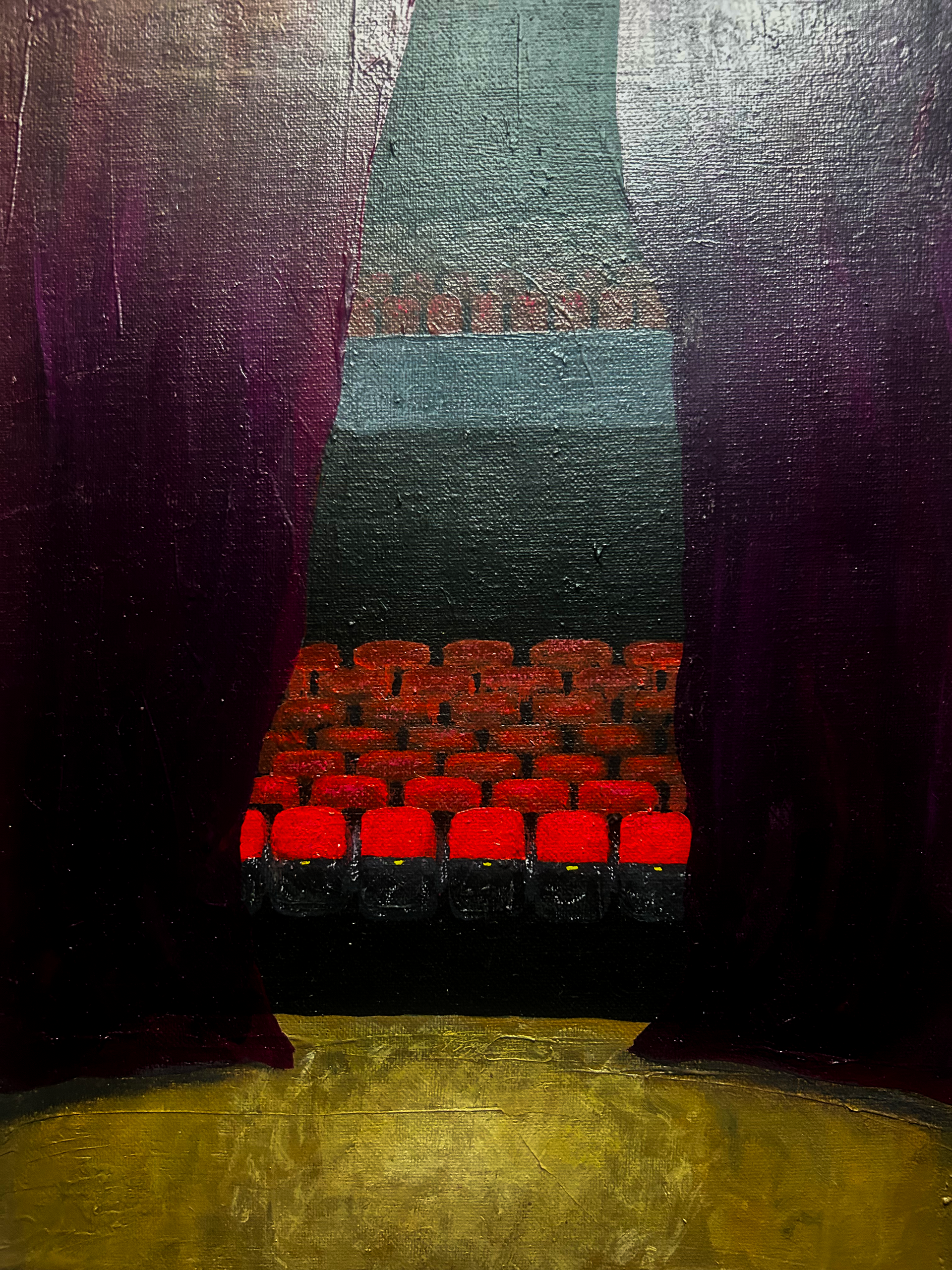 "Crickets" 11" x 14" acrylic and oil pastel