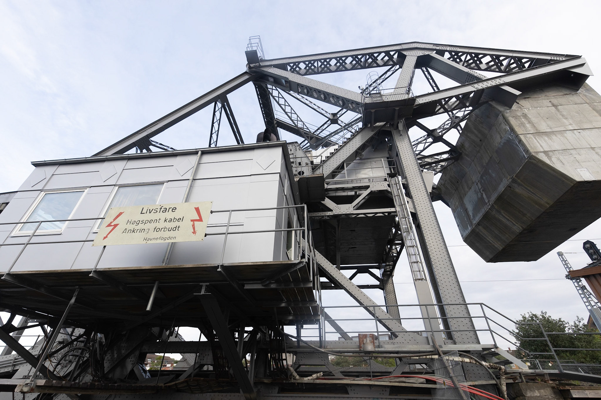 Cantilever railroad bridge in Trondheim harbour.