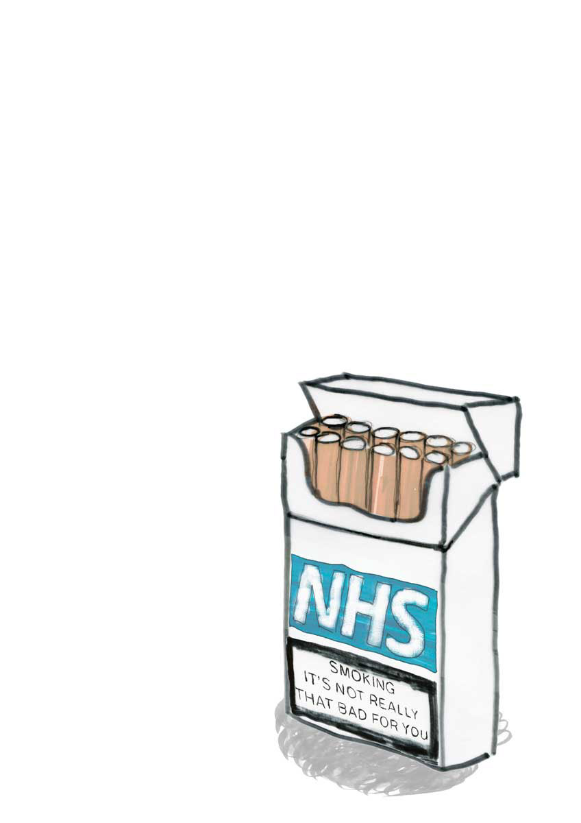 Caption was 'Time to Quite the mixed messages'.