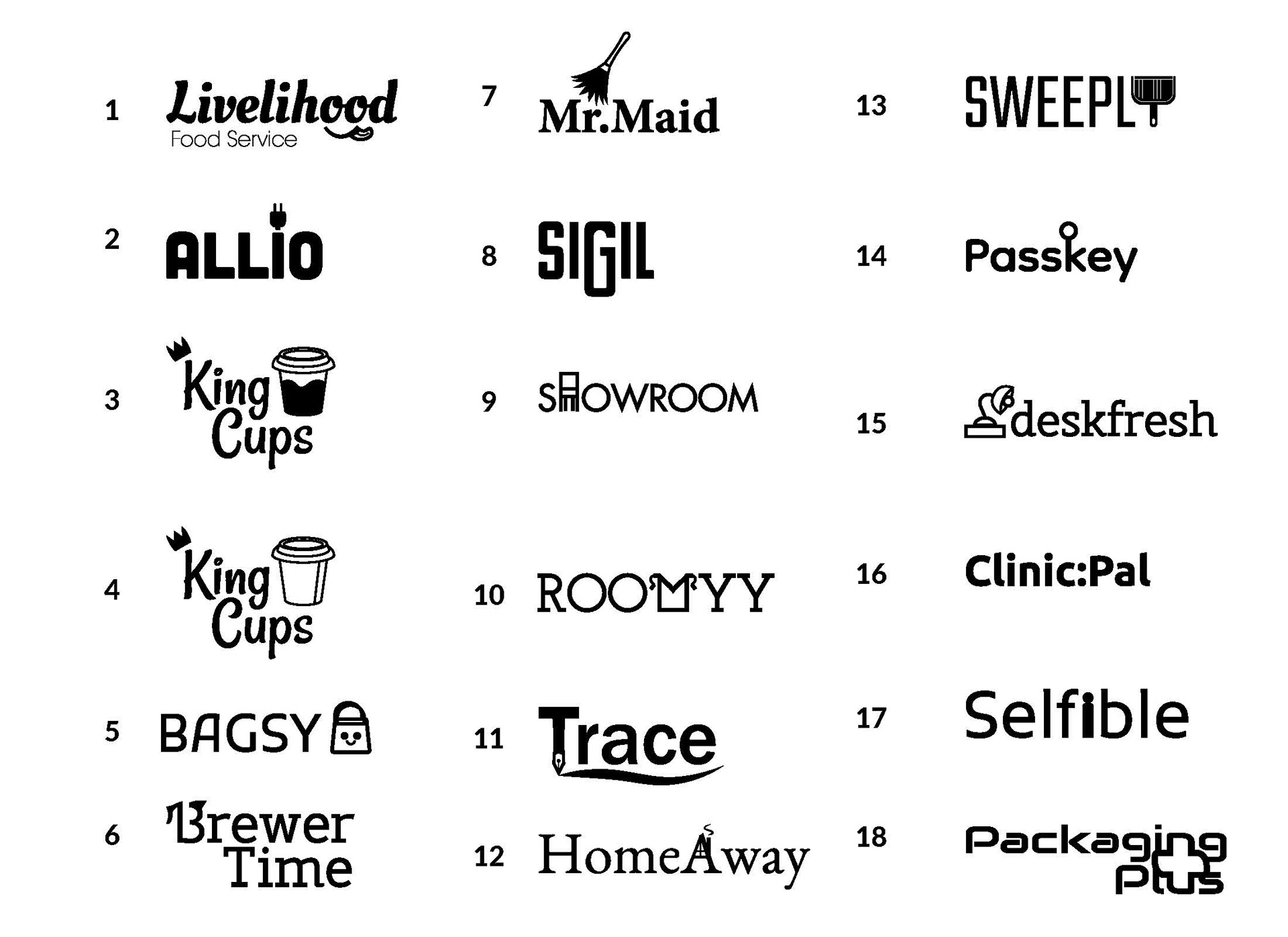 Logos made for hospitality brands.
