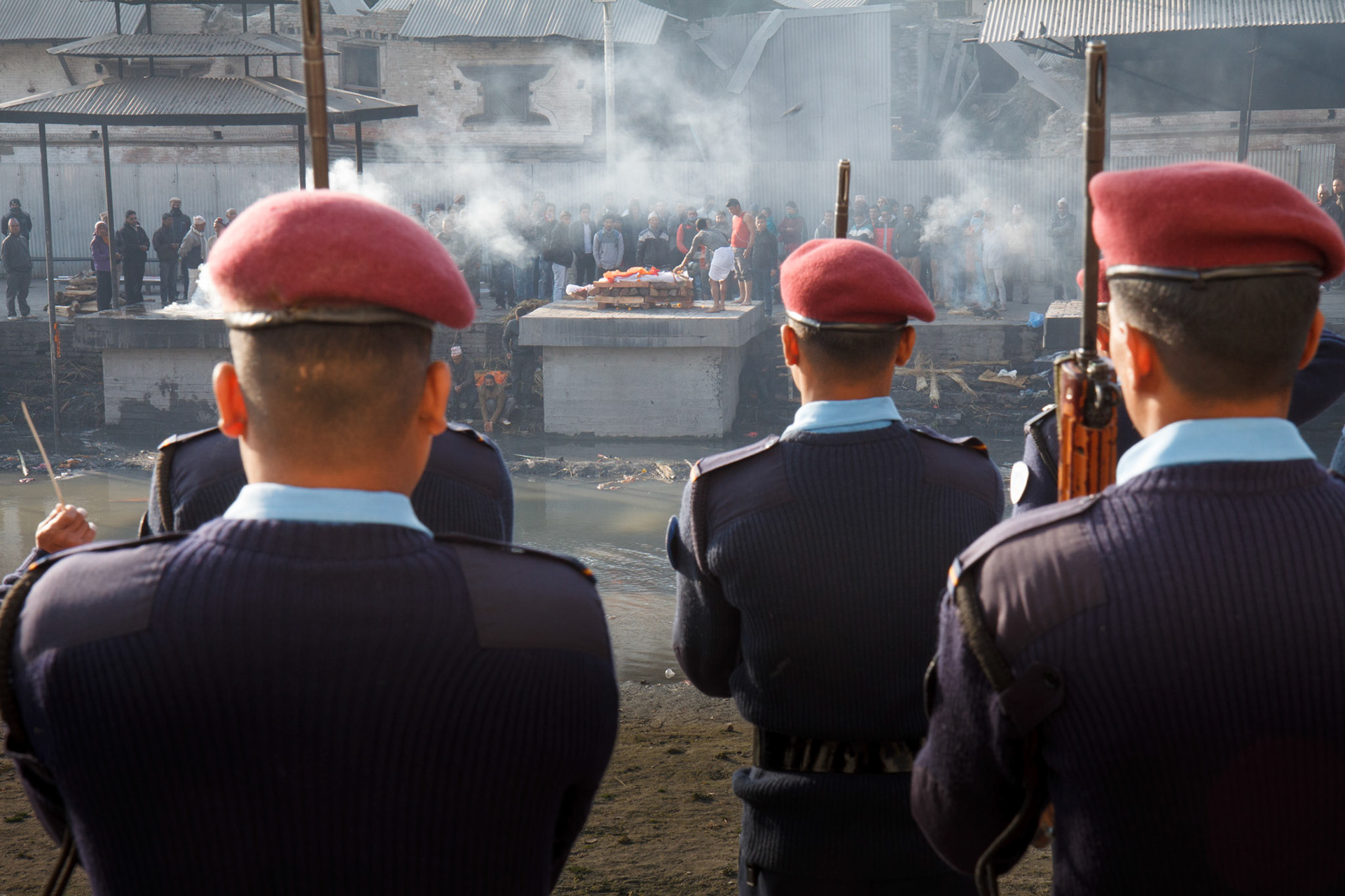 Homage to deceased, Pashupatinath, Kathmandu, Nepal