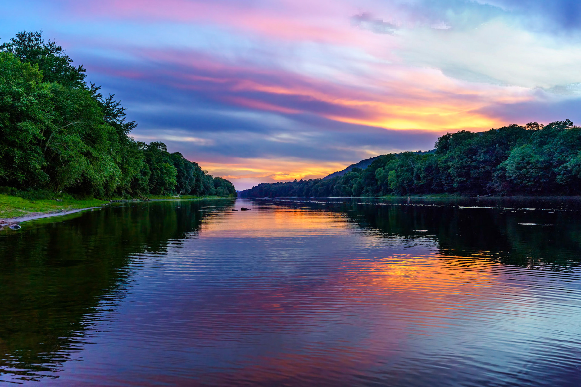 Sunset On The Delaware River