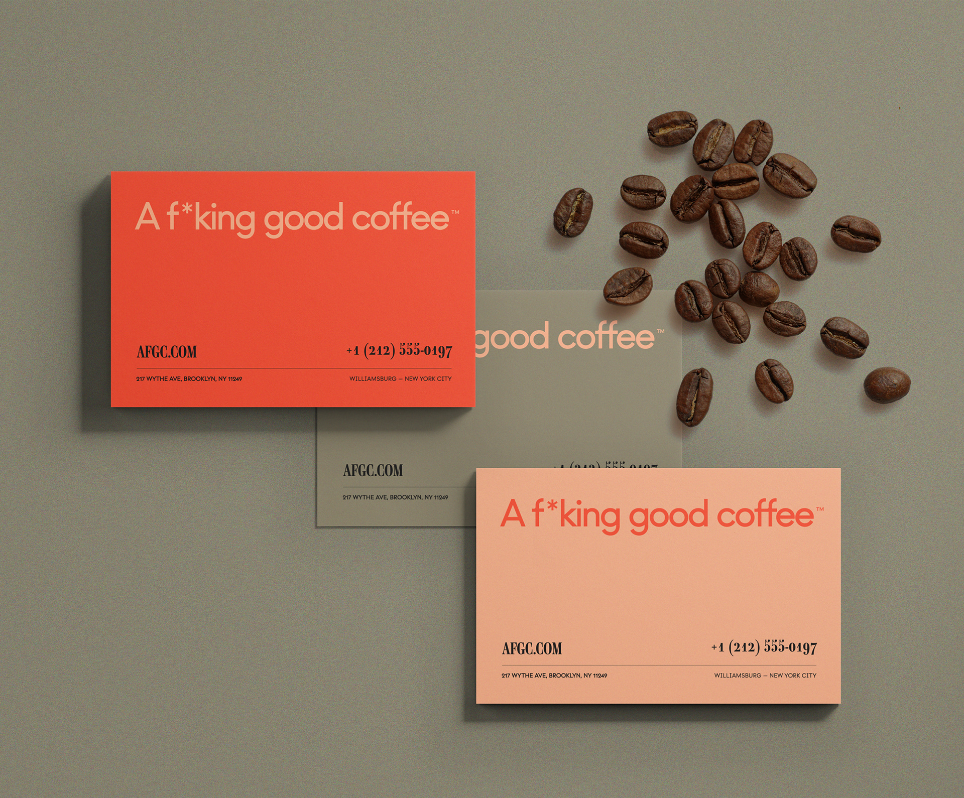 Cartão de visita de café com logo e slogan