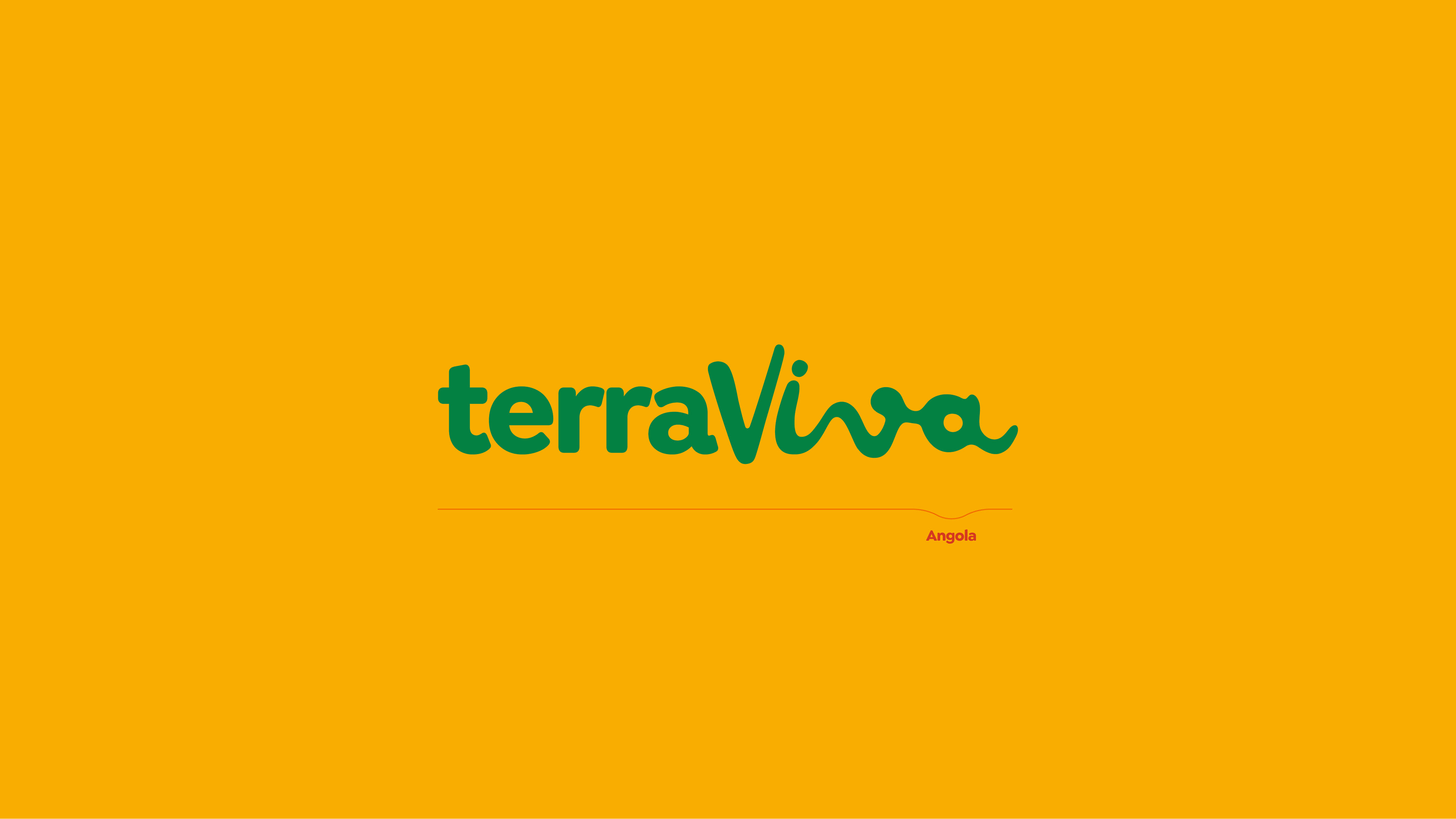 Logo Terraviva em fundo amarelo vibrante, com design orgânico e identidade visual moderna voltada ao agronegócio.