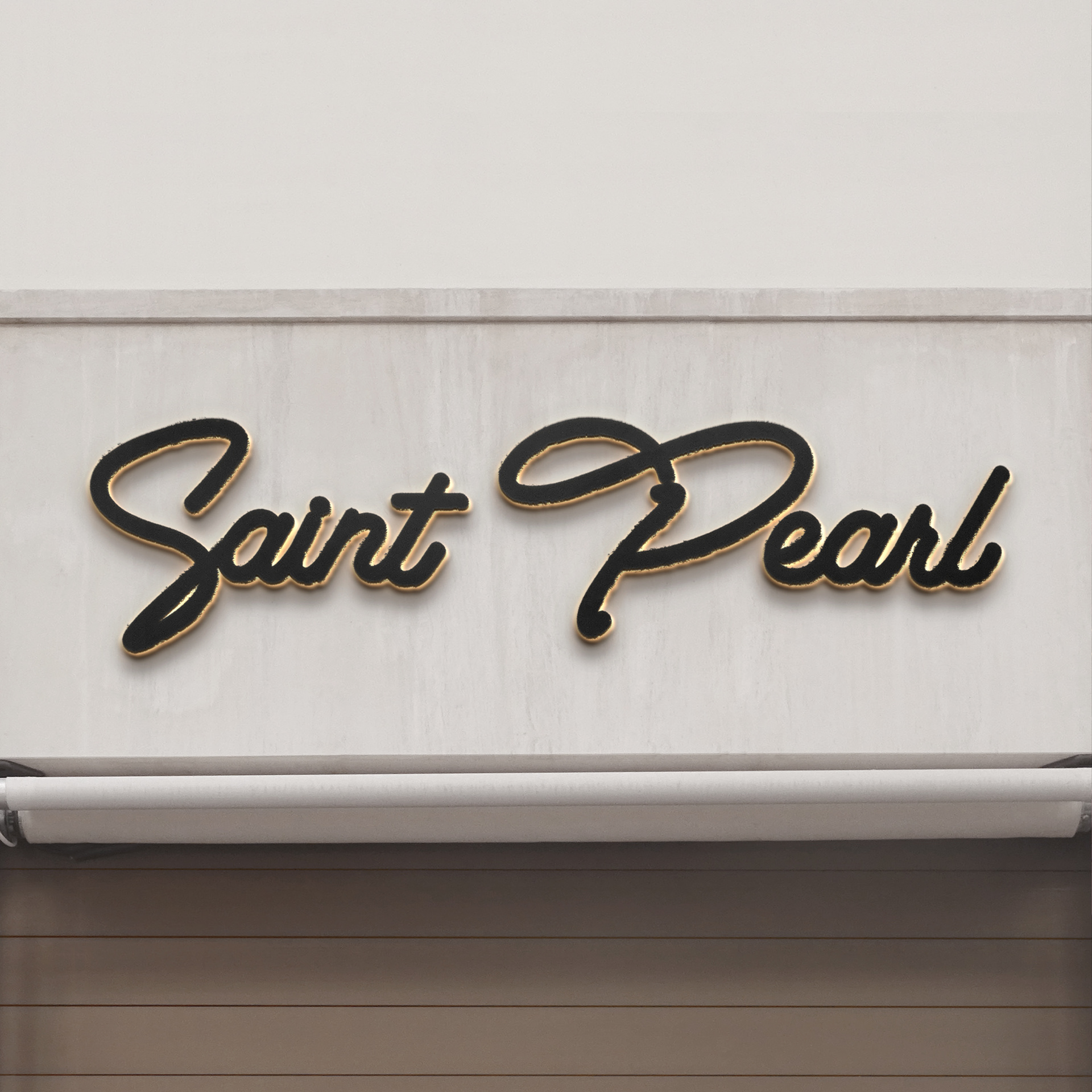 Store front sign.