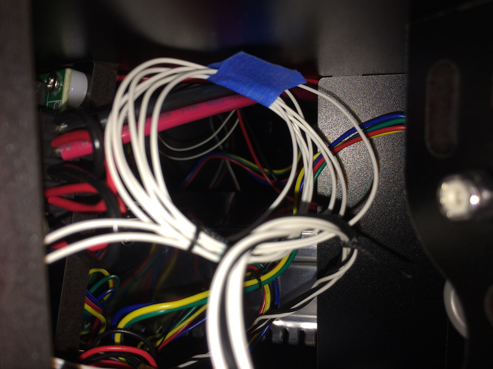 Wiring at the base of the towers.