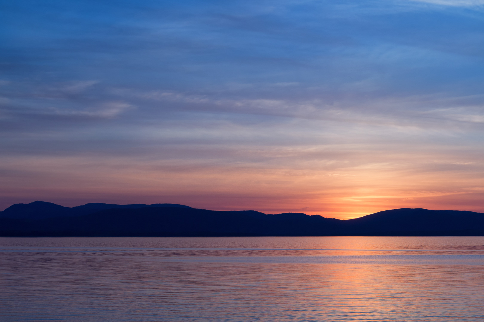 Coucher de soleil, Vermont, États-Unis