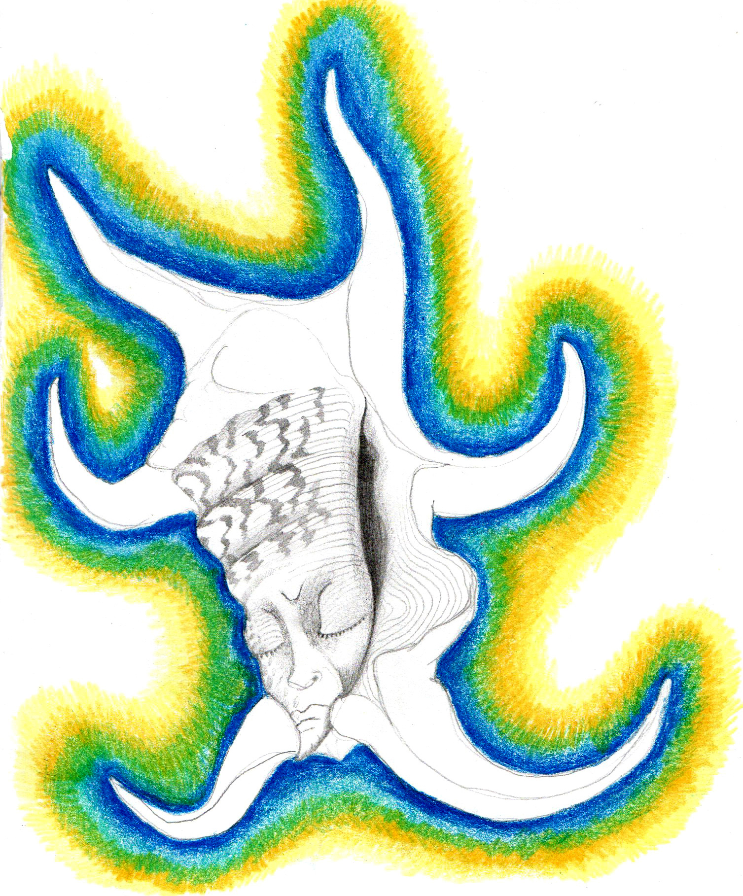 Sketchbook Drawing (Pencil and oloured pencil on paper) 16 x 21cm (2025)