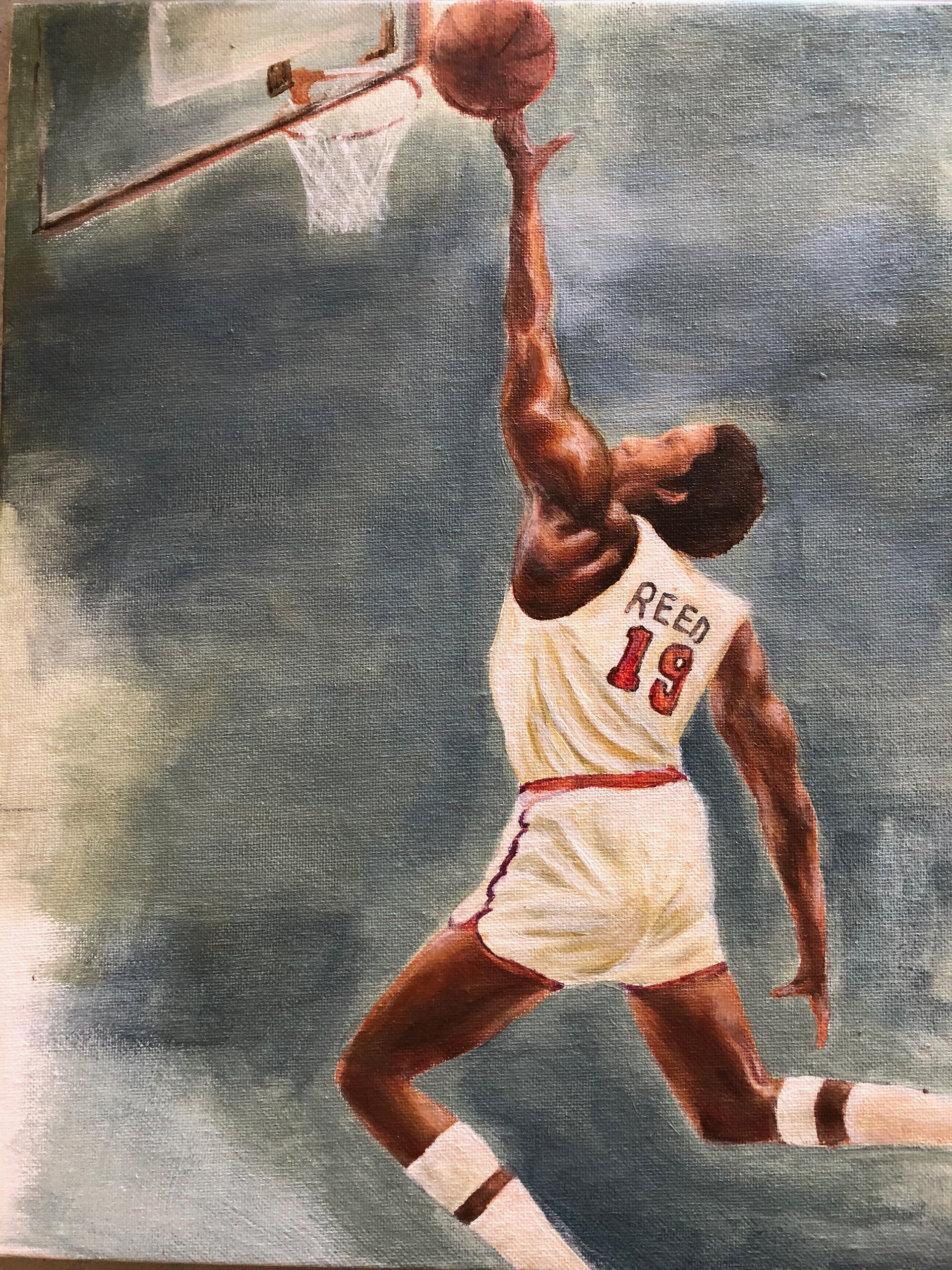 Willis Reed at Madison Square Garden - Acrylic Commission, 2019