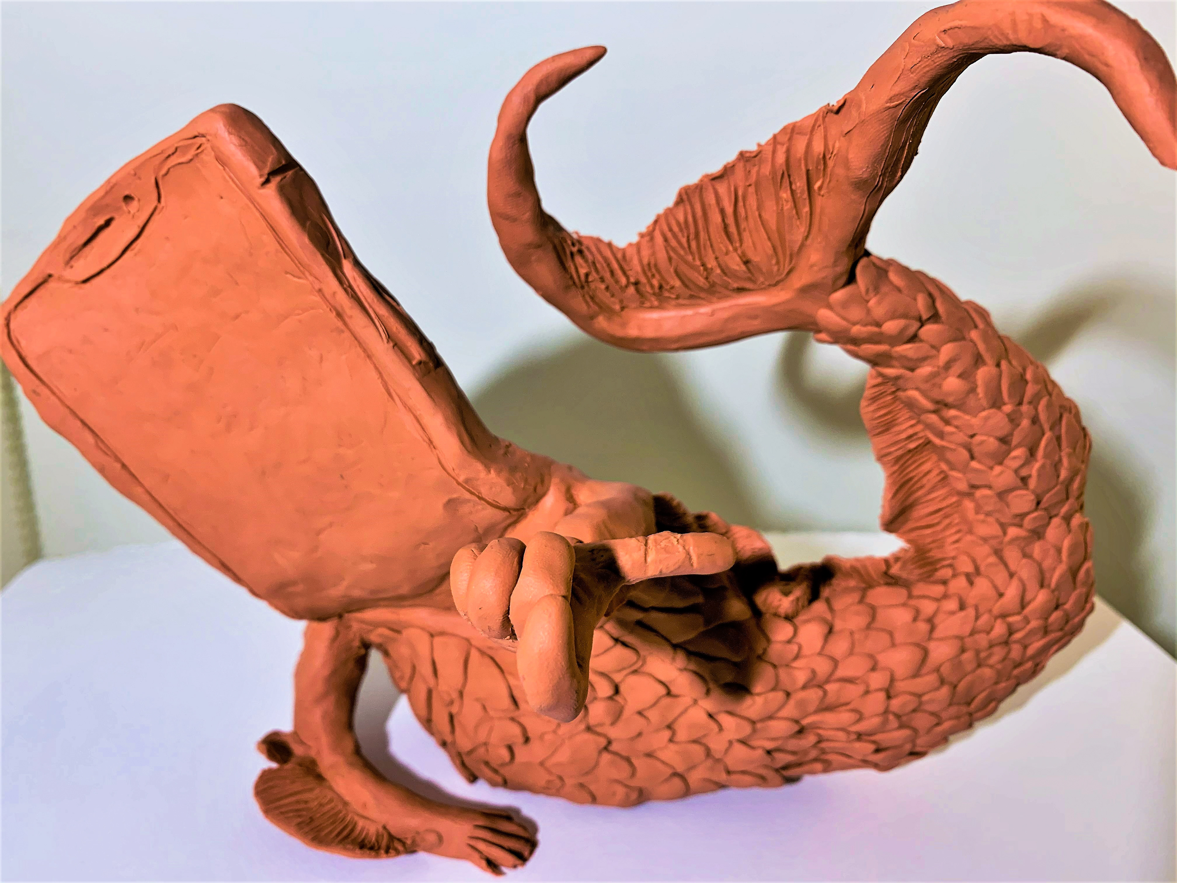 size: 9" x 5" x 6" Oil Clay, 2020.