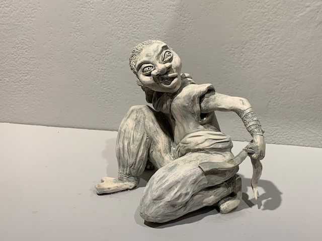 Rena.2- White Stone ware & Stain, 7.5" x 7.5" x 7", 2021.