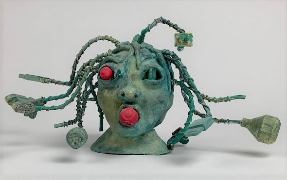 Mediums: acrylic, PLA, Aluminum Wire, size: 14" x 7" x 10", 2020.