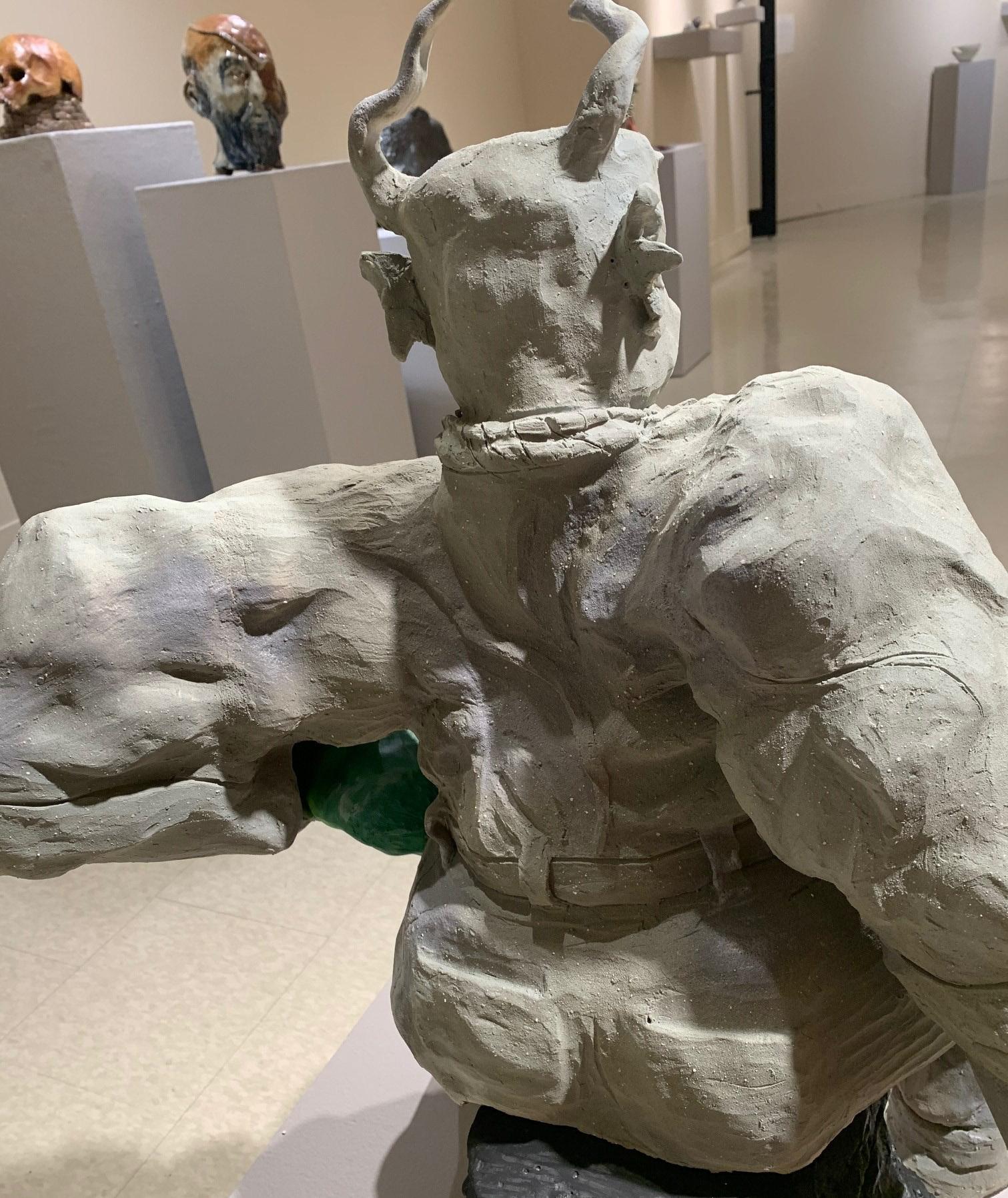 size: 24 x 27 x 5.5 Medium: Stoneware, glaze, acrylic, PLA, Aluminum Wire, Plaster
