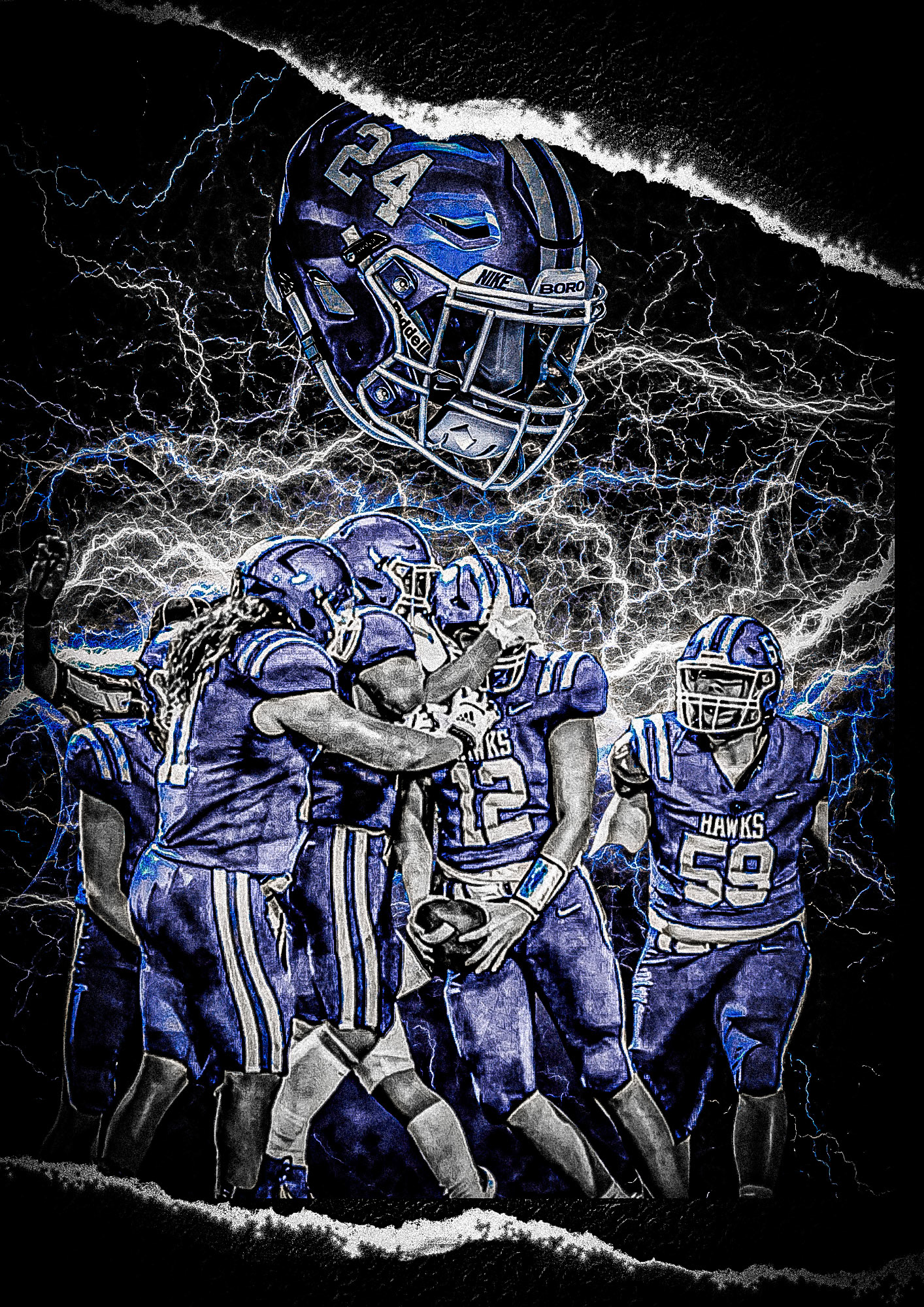 Blue and Black Modern American Football Tournament Poster - 4