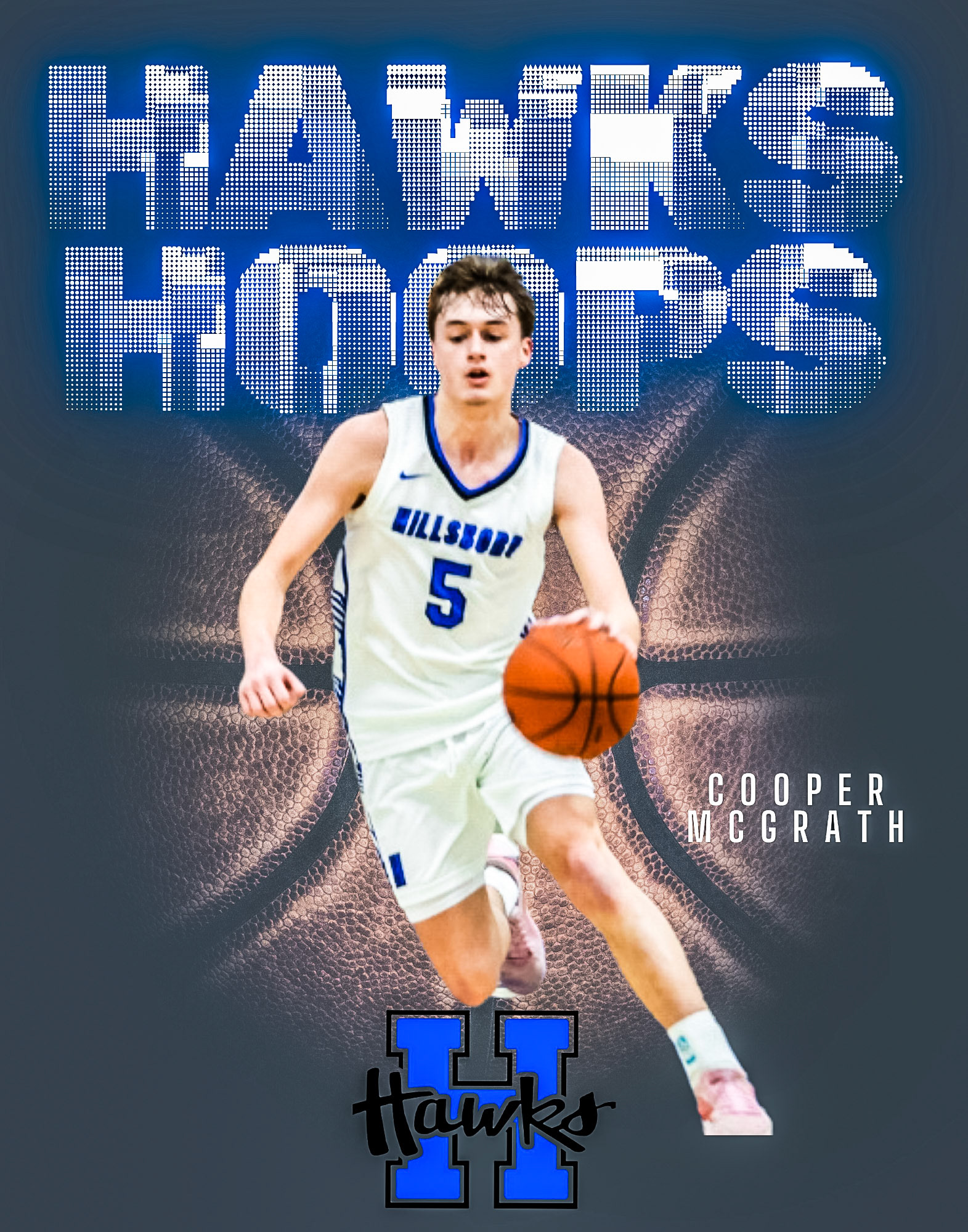 Black and Brown Photo Basketball Poster - 1