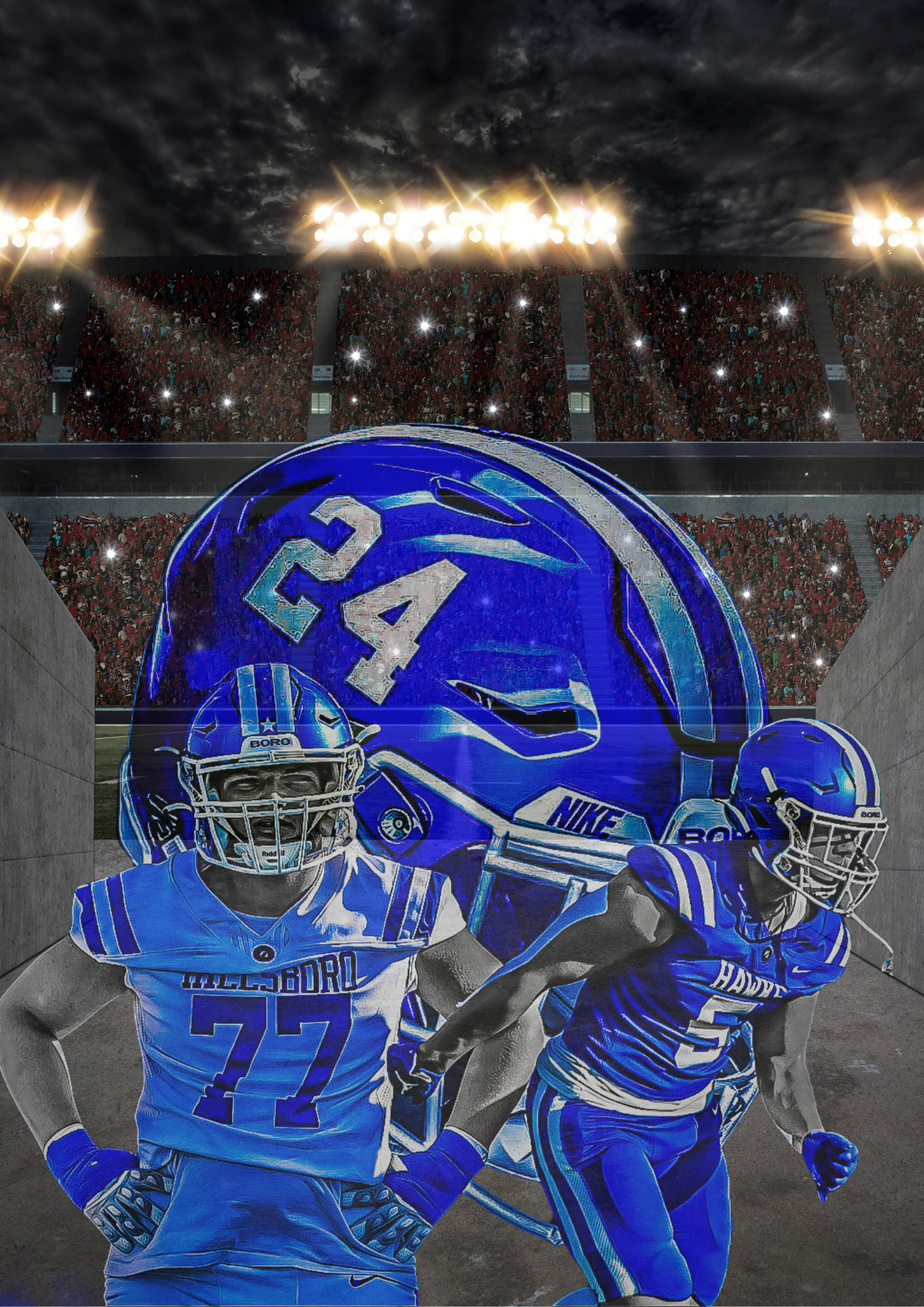 Blue and Black Modern American Football Tournament Poster - 3