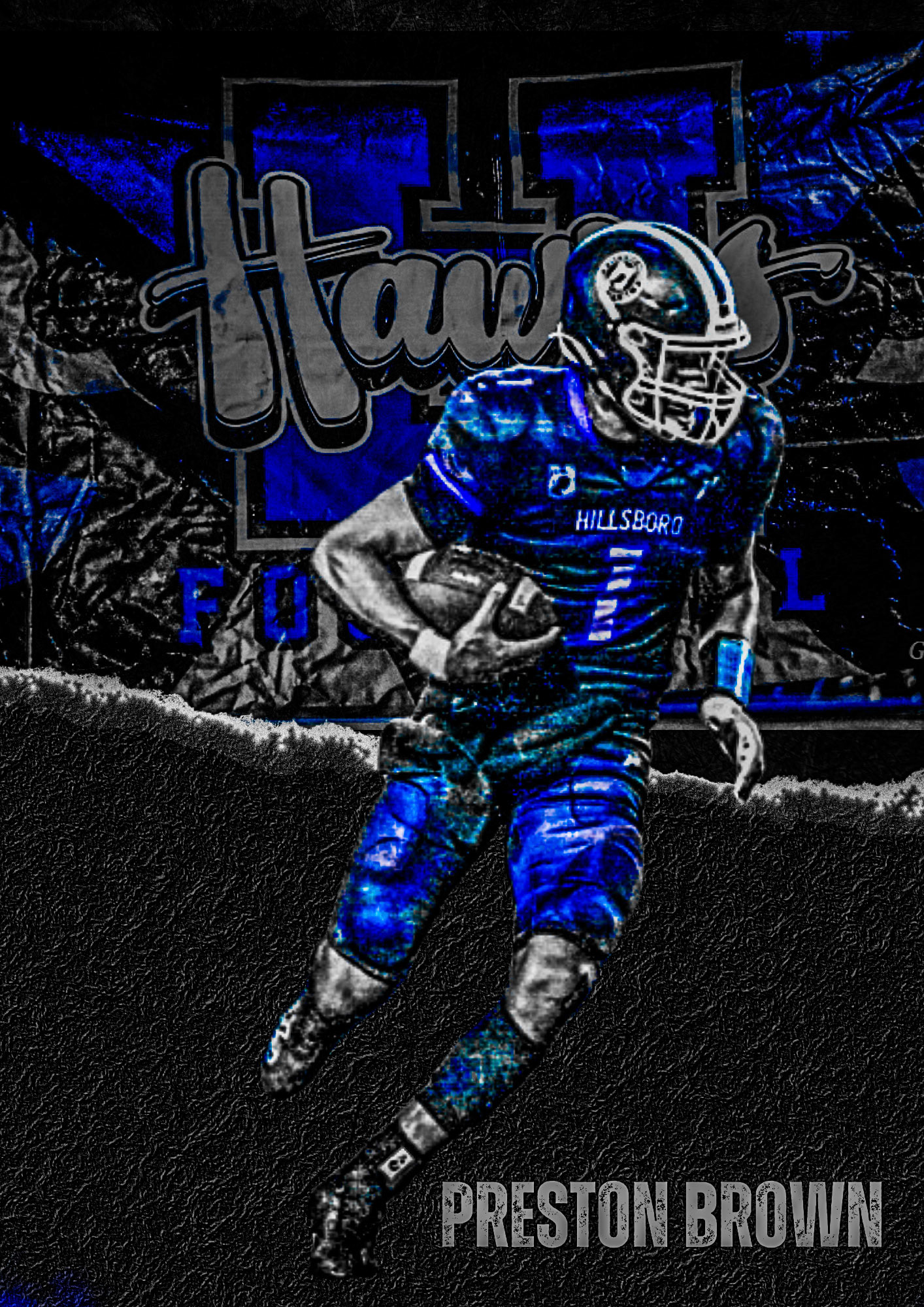 Blue and Black Modern American Football Tournament Poster - 2