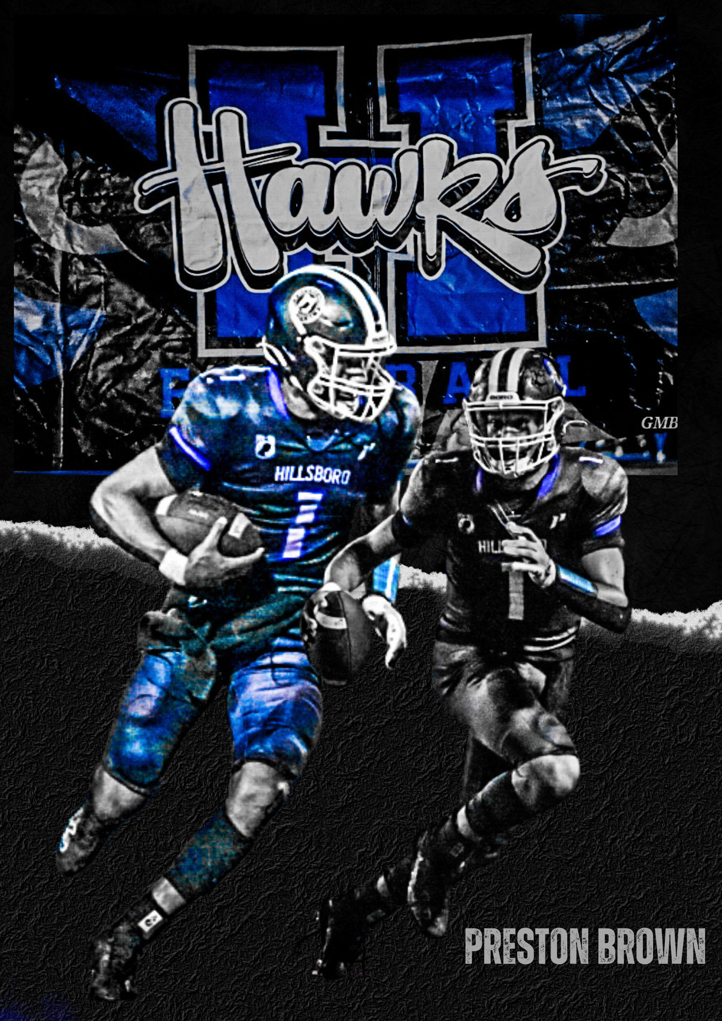 Blue and Black Modern American Football Tournament Poster - 1