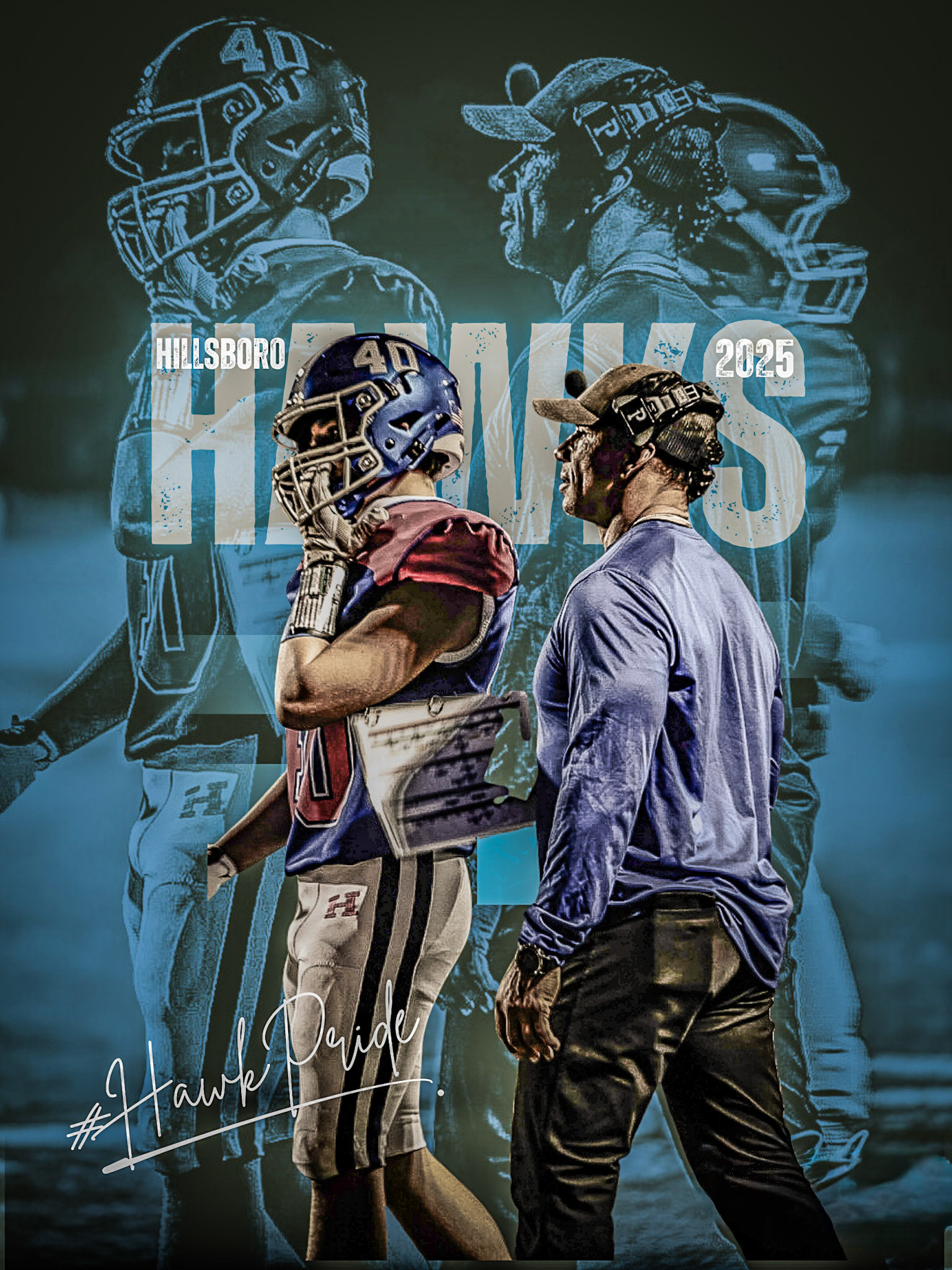 Blue and White Dynamic Soccer MVP Poster - 1