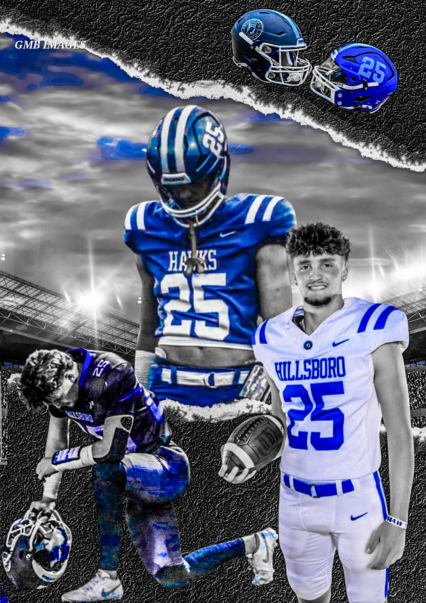 Blue and Black Modern American Football Tournament Poster - 4
