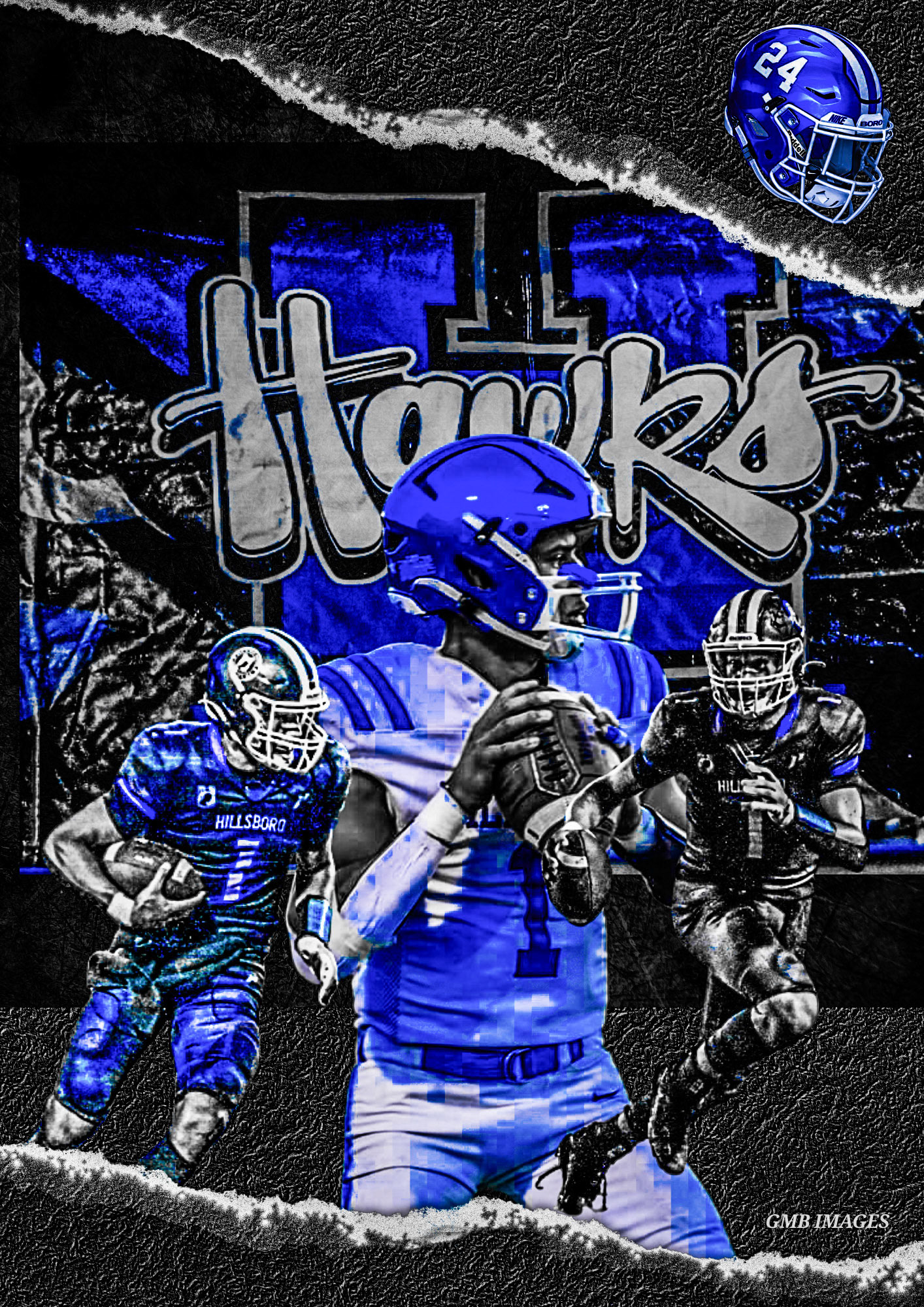 Blue and Black Modern American Football Tournament Poster - 1