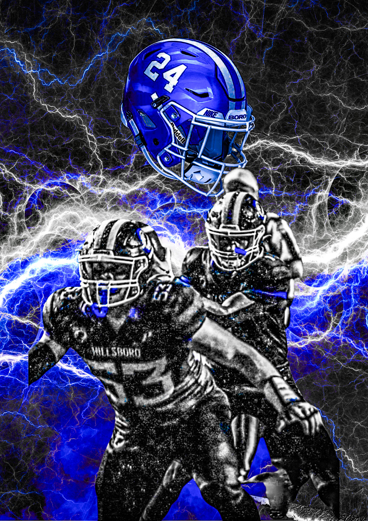 Blue and Black Modern American Football Tournament Poster - 2